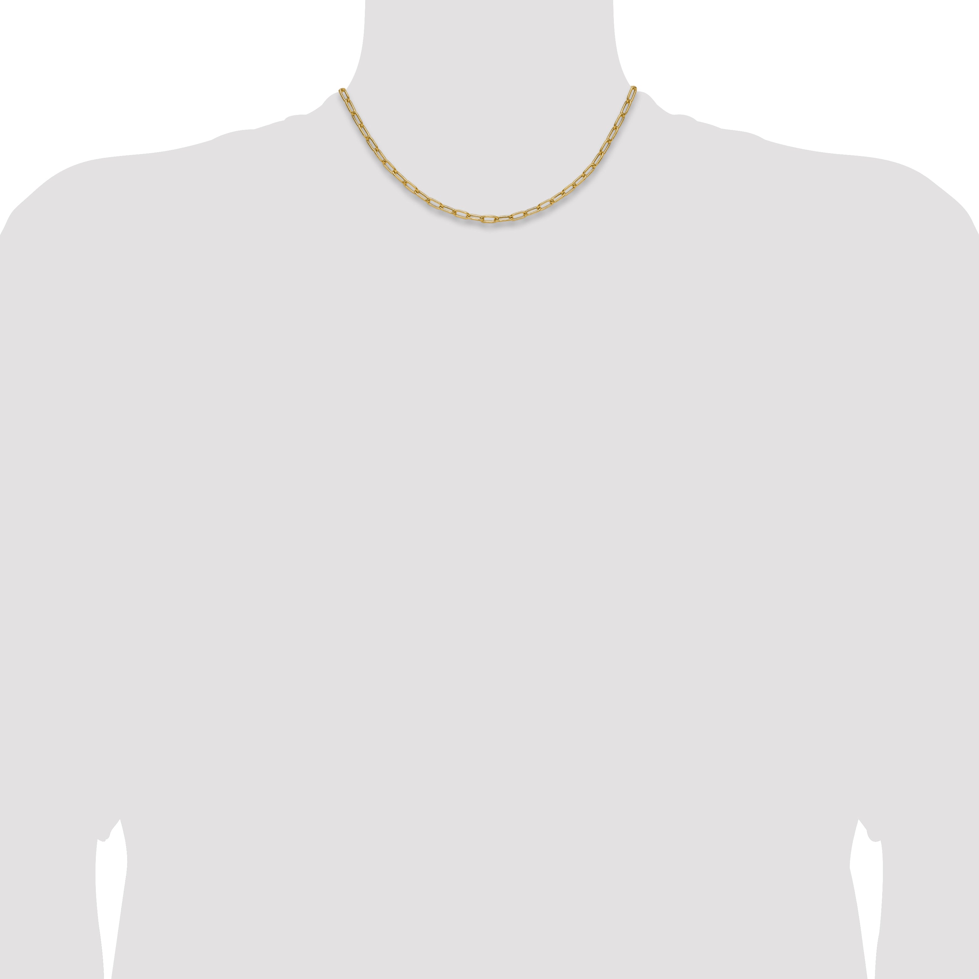 14k 3.7mm Semi-Solid Paperclip Chain