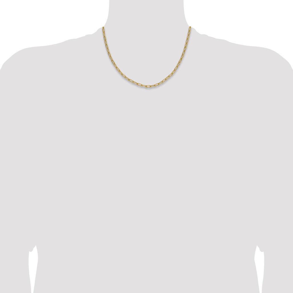 14k 3.7mm Semi-Solid Paperclip Chain