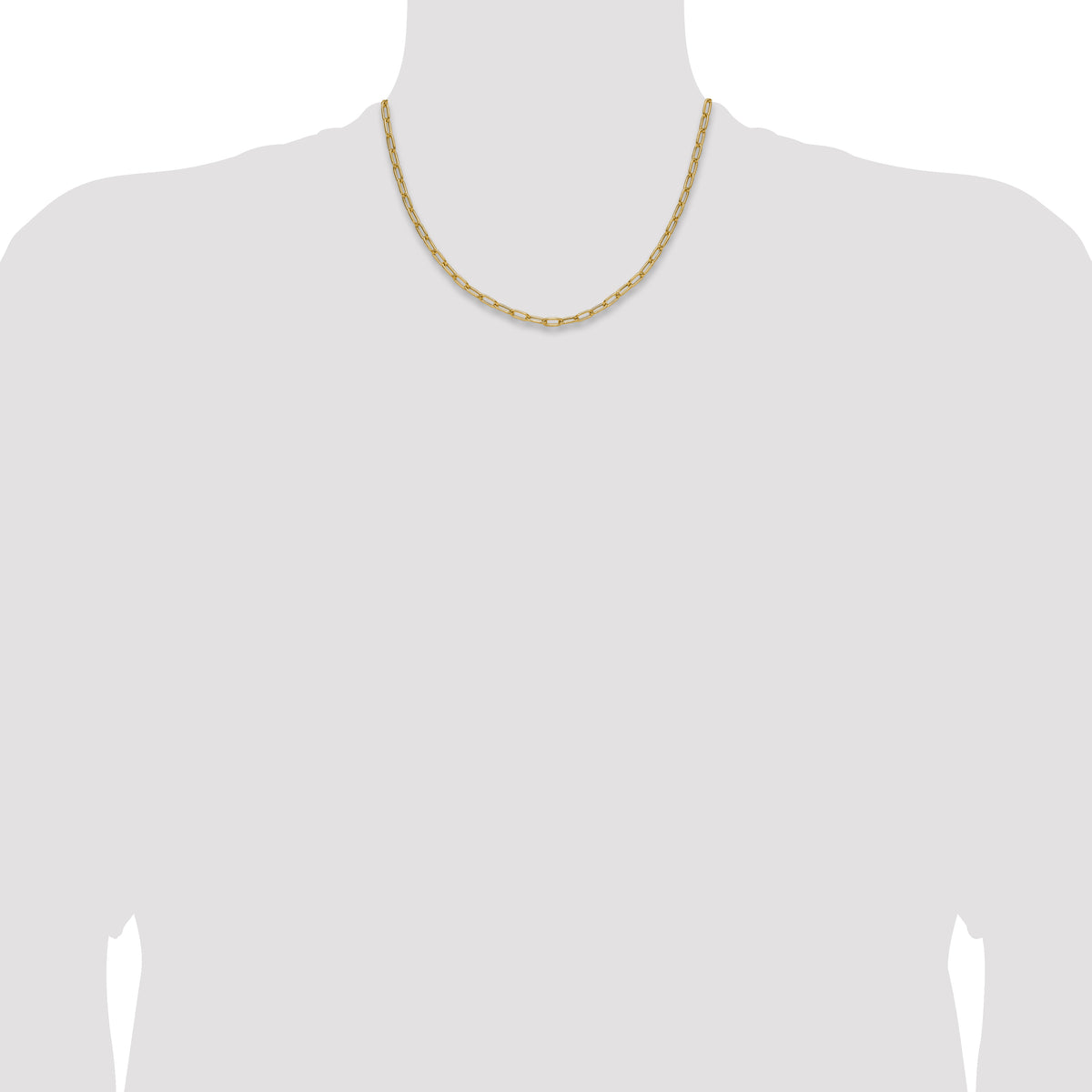 14k 3.7mm Semi-Solid Paperclip Chain