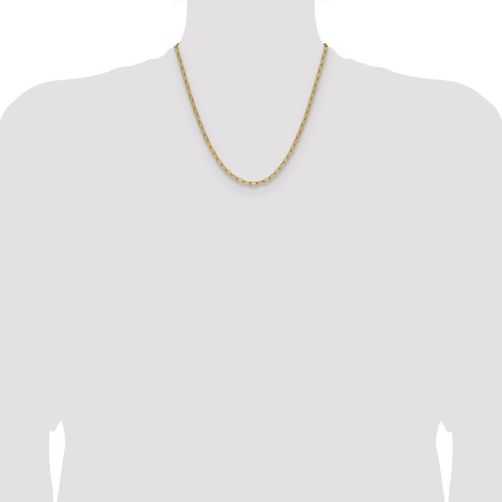 14k 3.7mm Semi-Solid Paperclip Chain