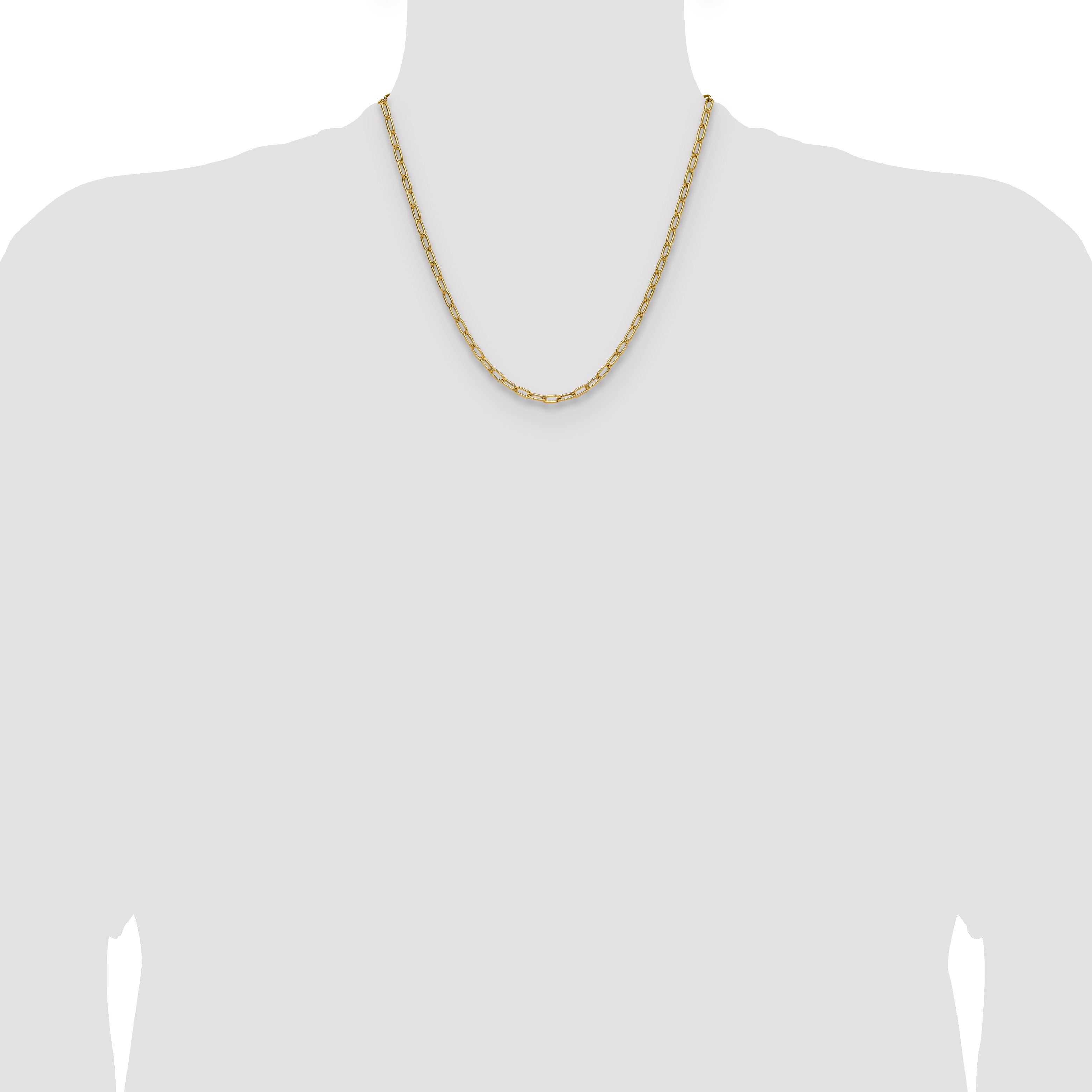 14k 3.7mm Semi-Solid Paperclip Chain