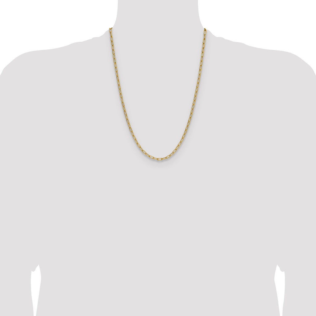 14k 3.7mm Semi-Solid Paperclip Chain