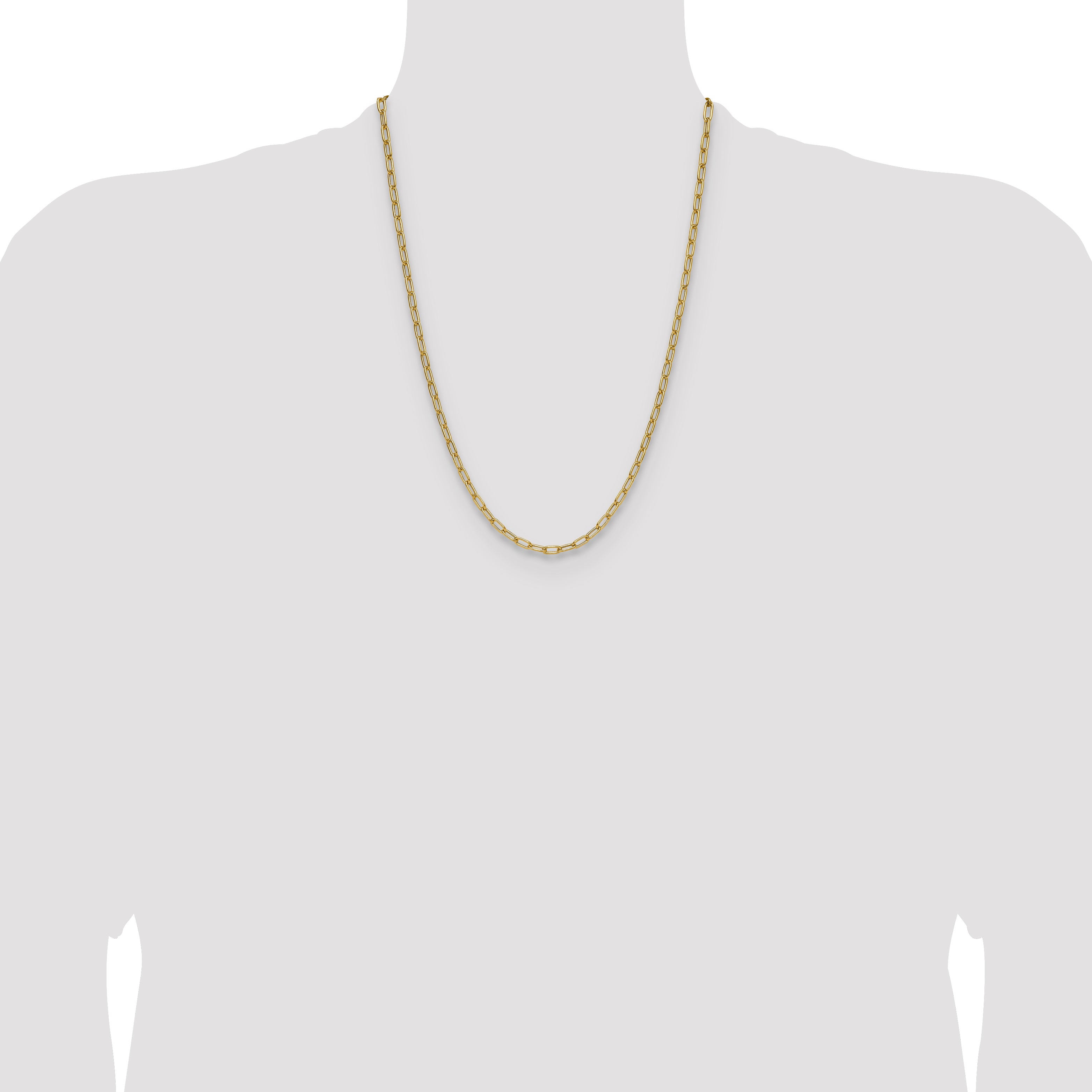 14k 3.7mm Semi-Solid Paperclip Chain