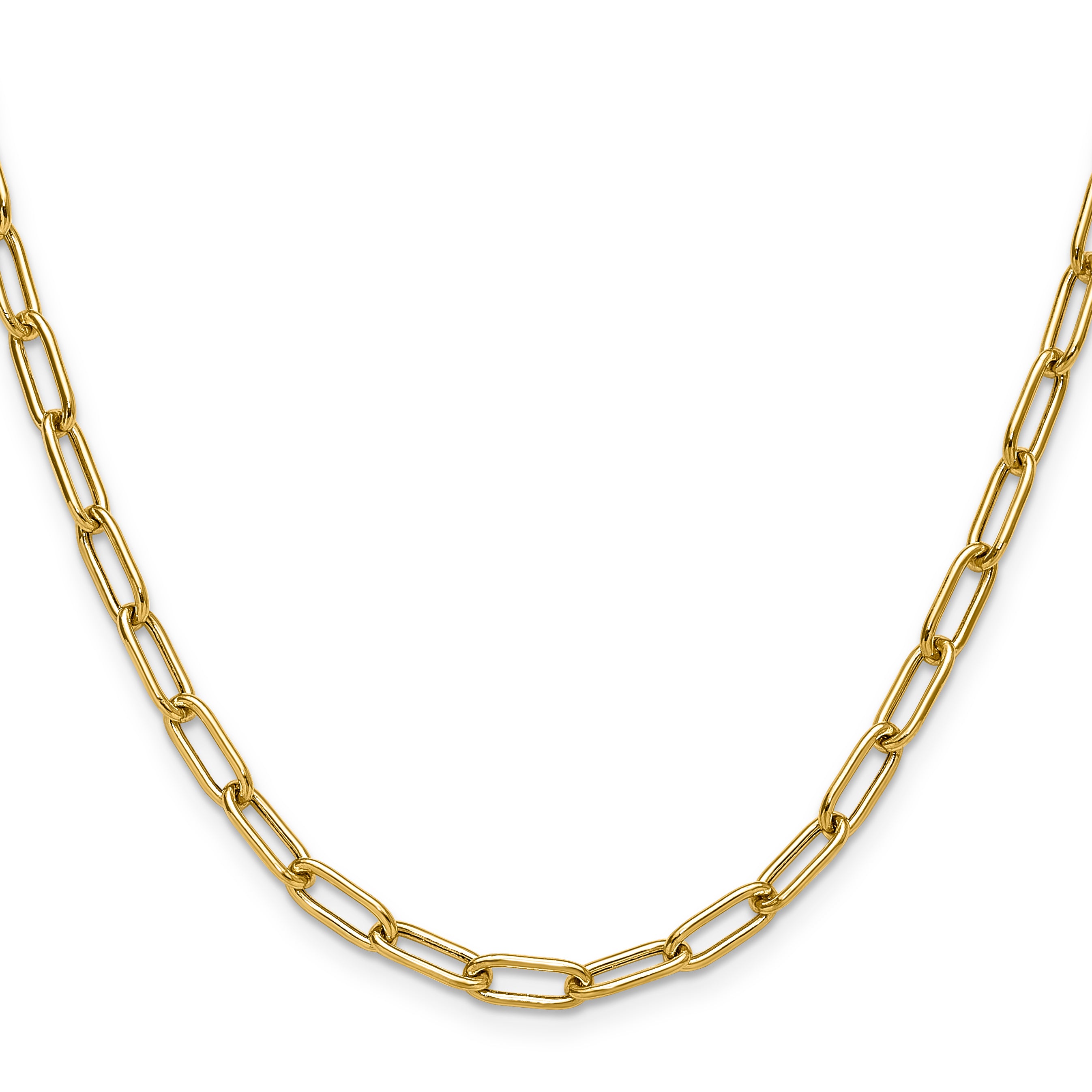 4.5mm 14K Yellow Gold Solid Beveled Paperclip Chain - Sophia Jewelers