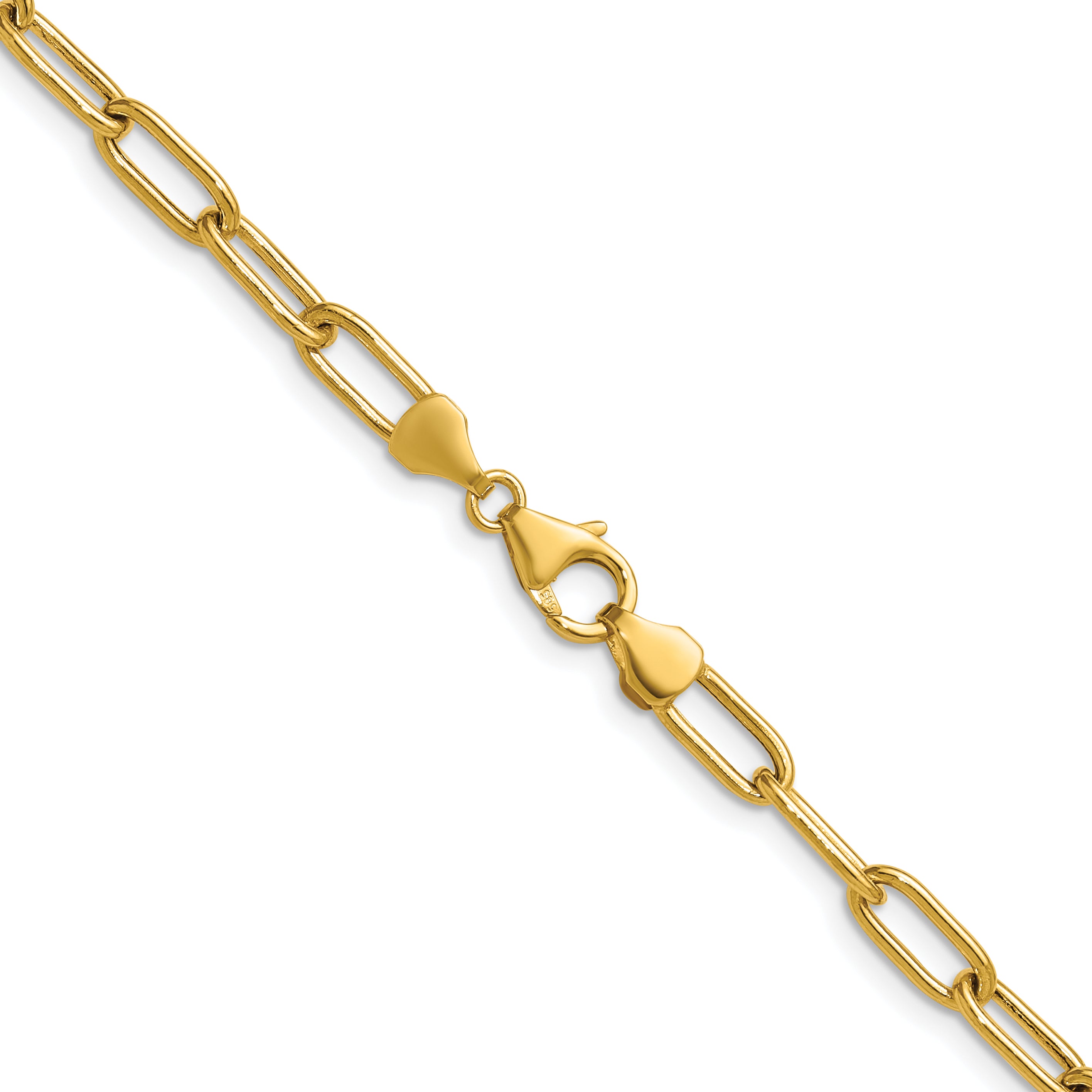 4.5mm 14K Yellow Gold Solid Beveled Paperclip Chain - Sophia Jewelers