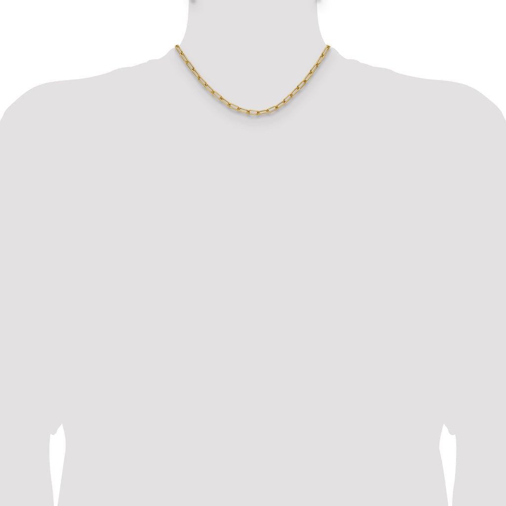 4.5mm 14K Yellow Gold Solid Beveled Paperclip Chain - Sophia Jewelers
