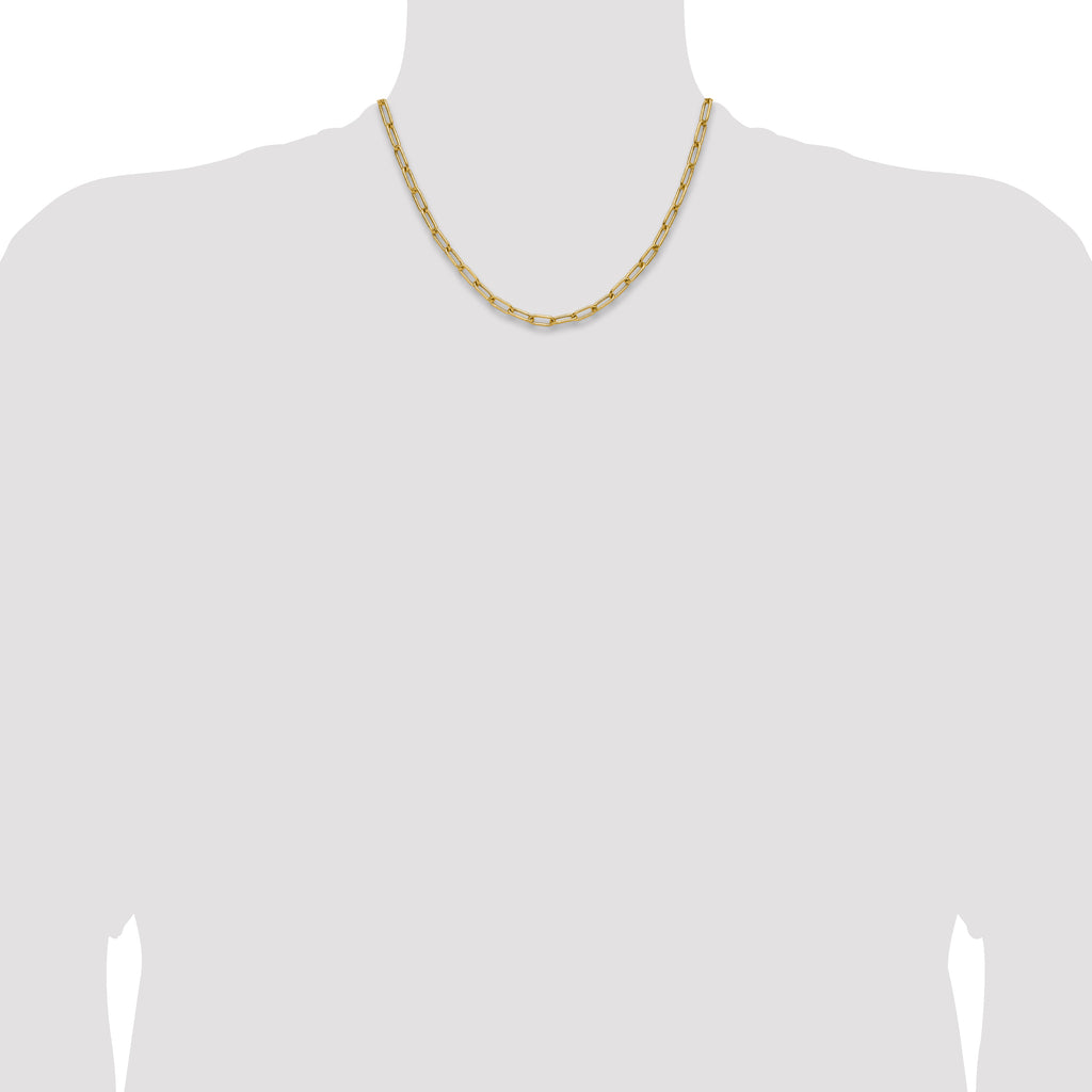 14k 4.5mm Semi-Solid Paperclip Chain