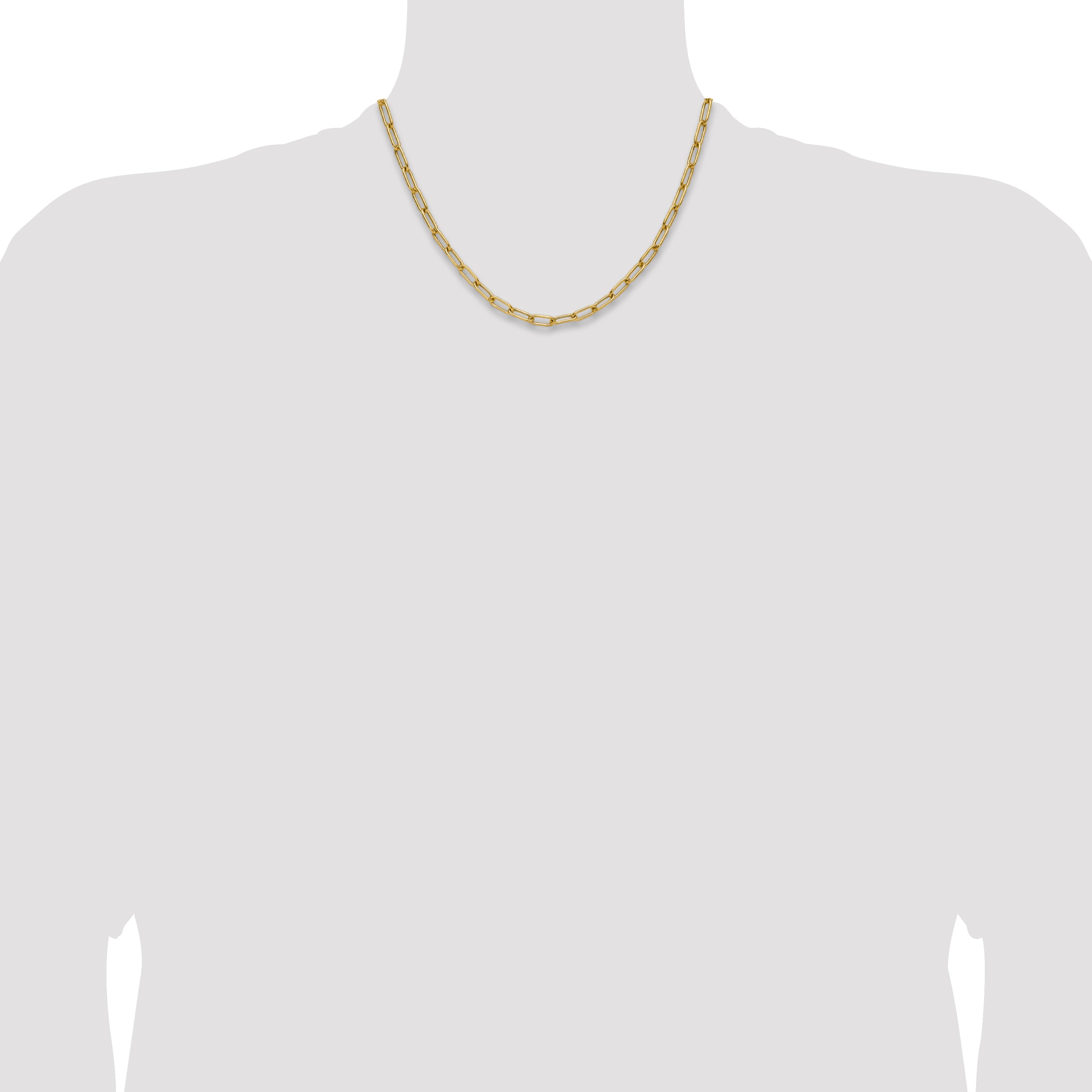 14k 4.5mm Semi-Solid Paperclip Chain