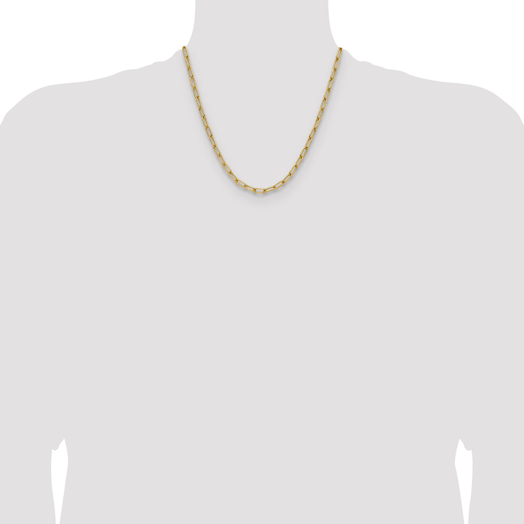 14k 4.5mm Semi-Solid Paperclip Chain