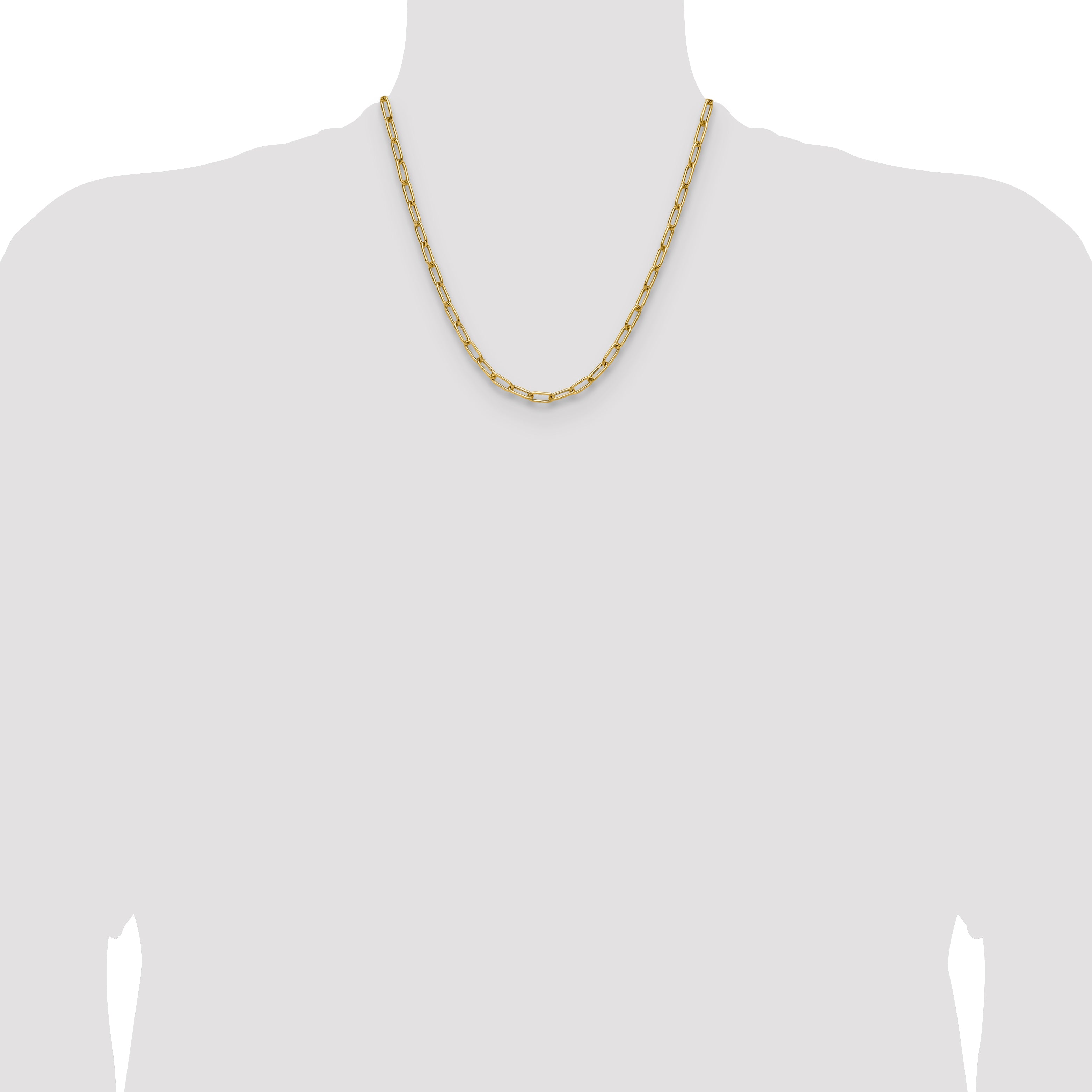 14k 4.5mm Semi-Solid Paperclip Chain