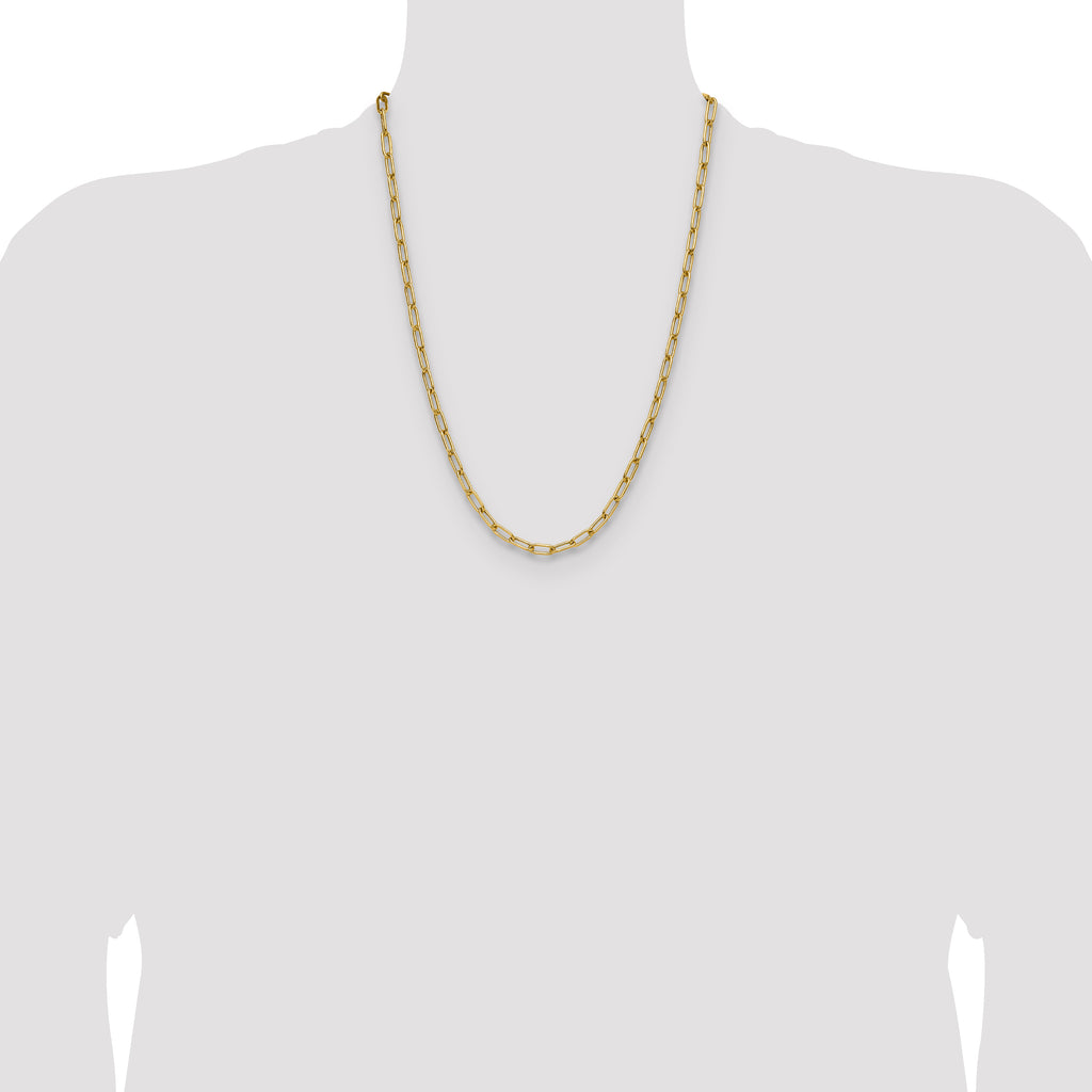 14k 4.5mm Semi-Solid Paperclip Chain