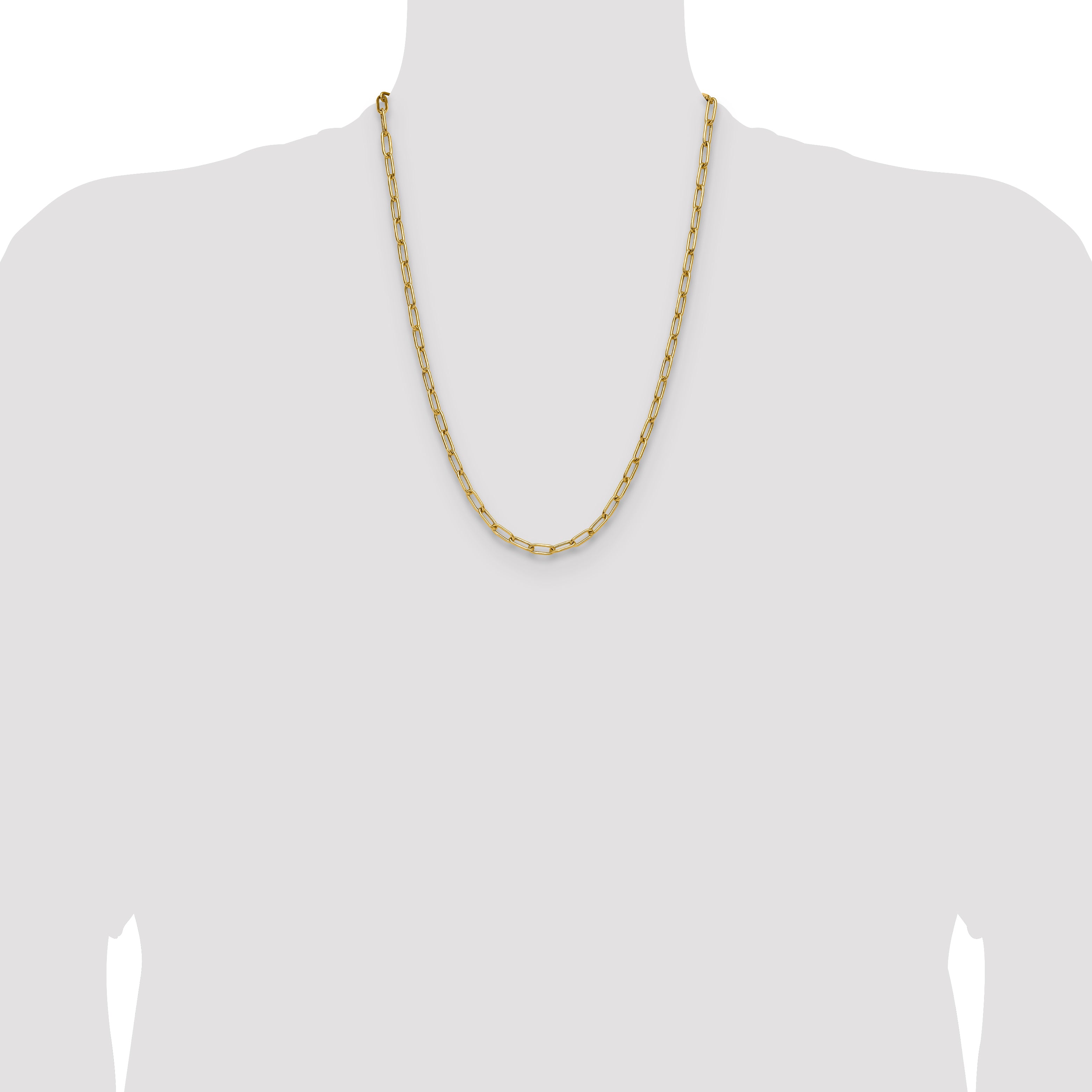 14k 4.5mm Semi-Solid Paperclip Chain