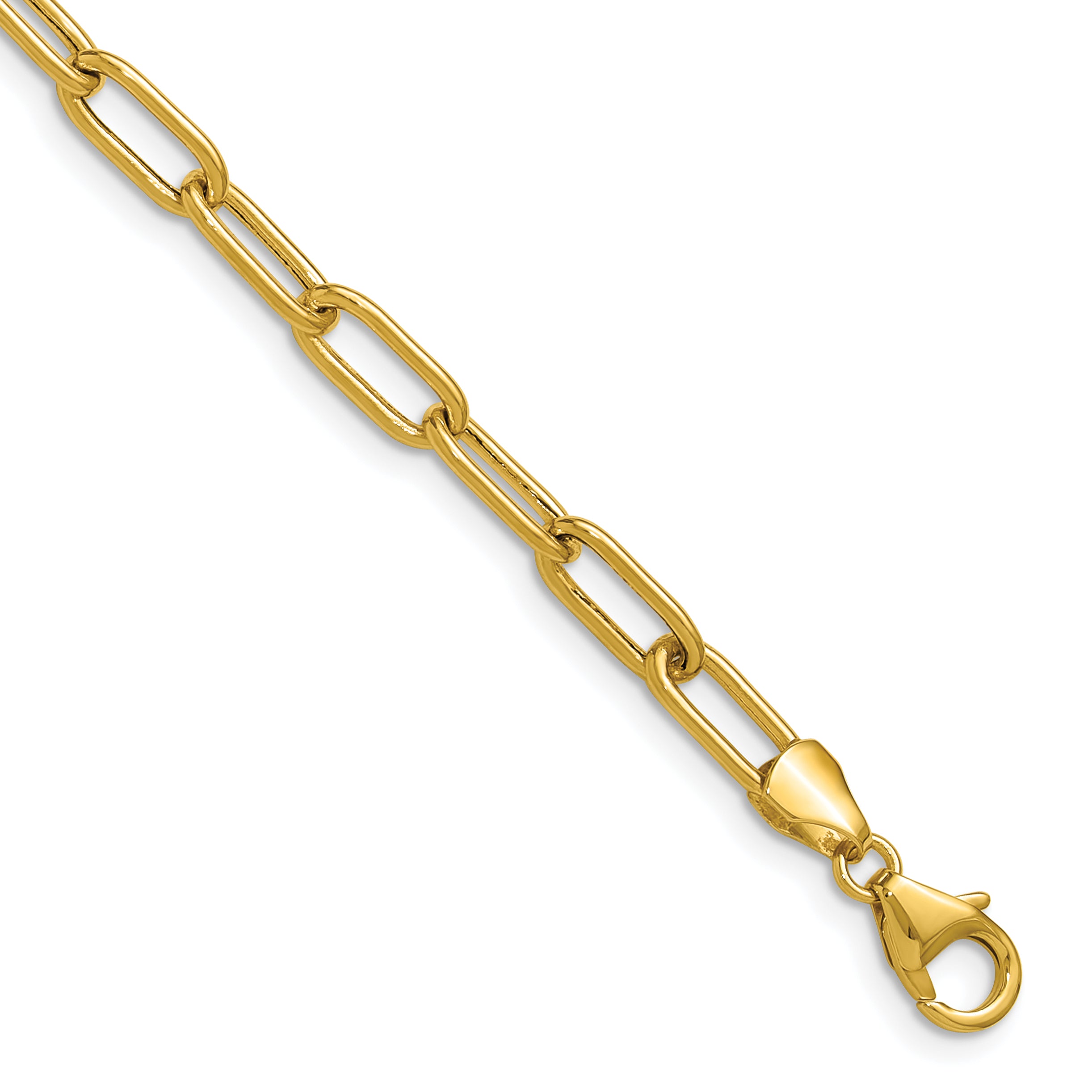 4.5mm 14K Yellow Gold Solid Beveled Paperclip Chain - Sophia Jewelers
