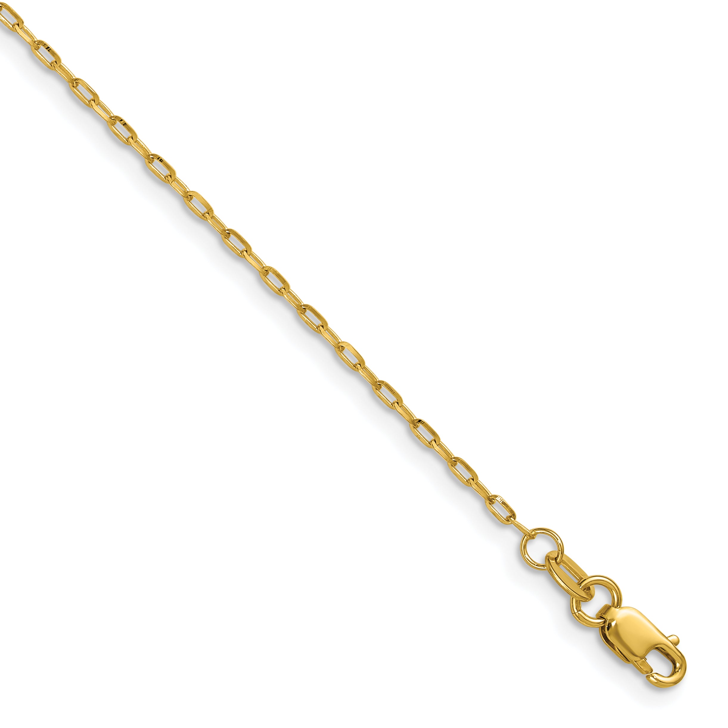1.4mm 14K Yellow Gold D/C Long Link Cable Chain - Sophia Jewelers