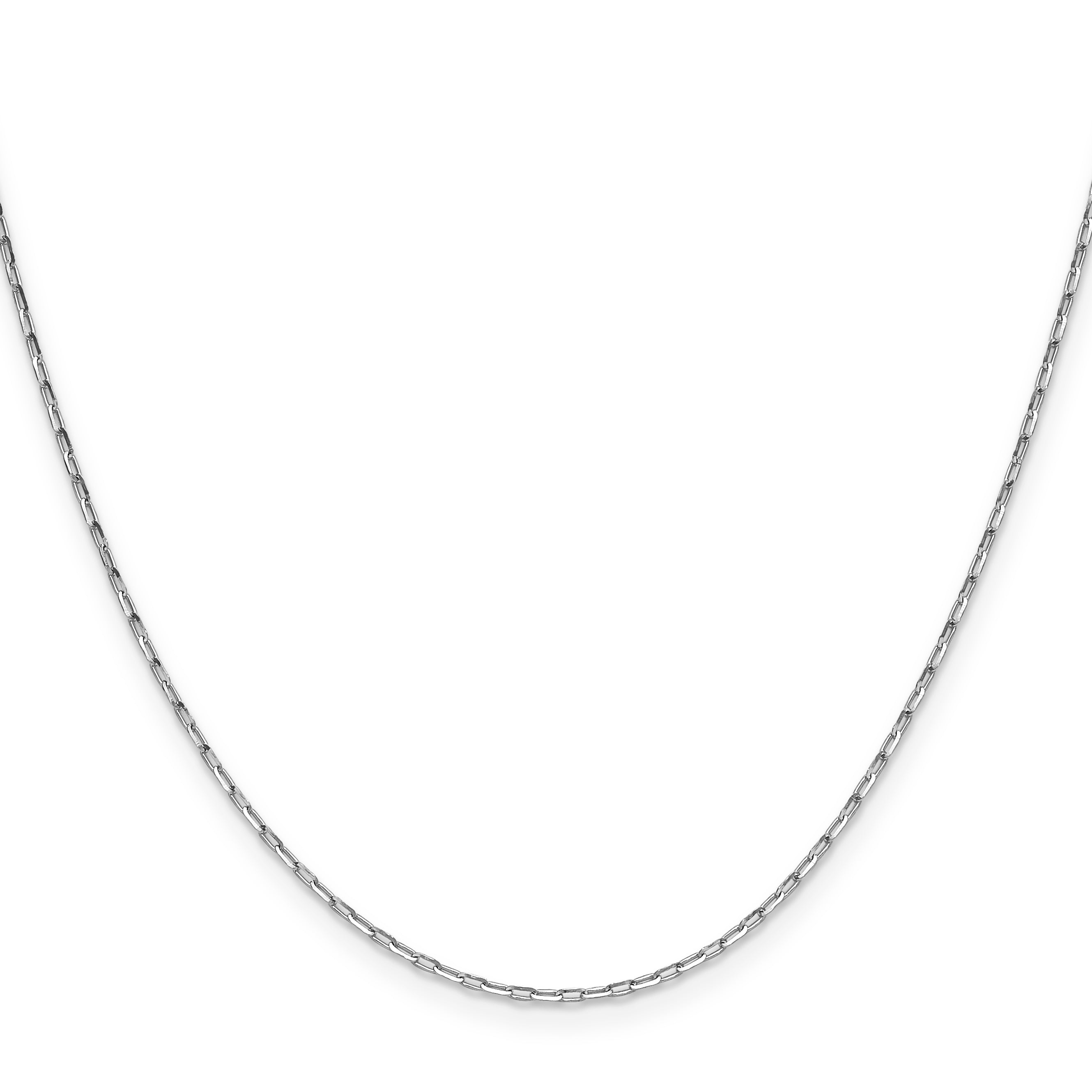 1.4mm 14K White Gold D/C Long Link Cable Chain - Sophia Jewelers