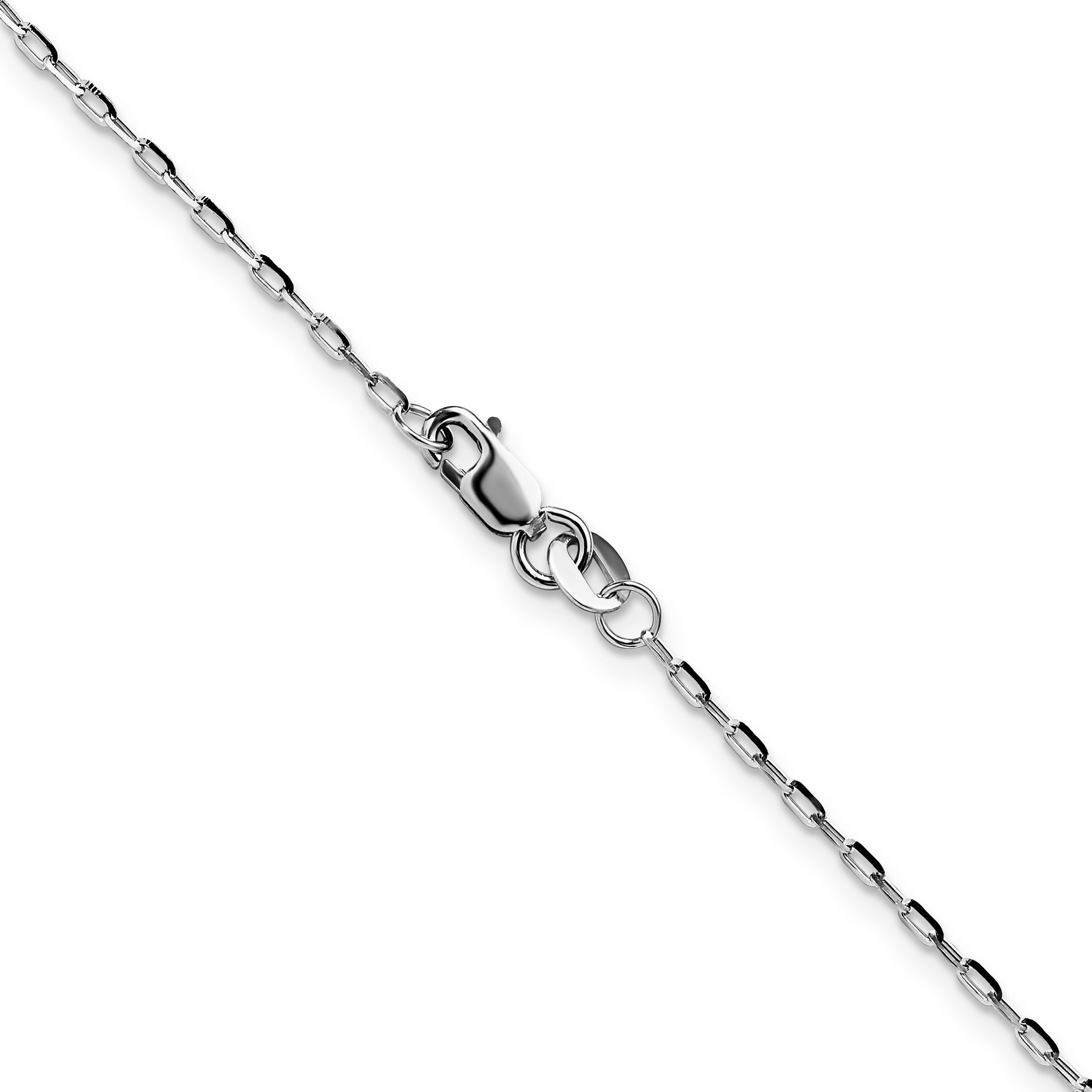 1.4mm 14K White Gold D/C Long Link Cable Chain - Sophia Jewelers