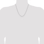 14K White Gold 1.4mm D/C Open Long Link Cable Chain
