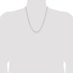 14K White Gold 1.4mm D/C Open Long Link Cable Chain