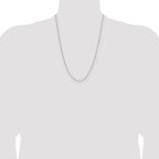 14K White Gold 1.4mm D/C Open Long Link Cable Chain