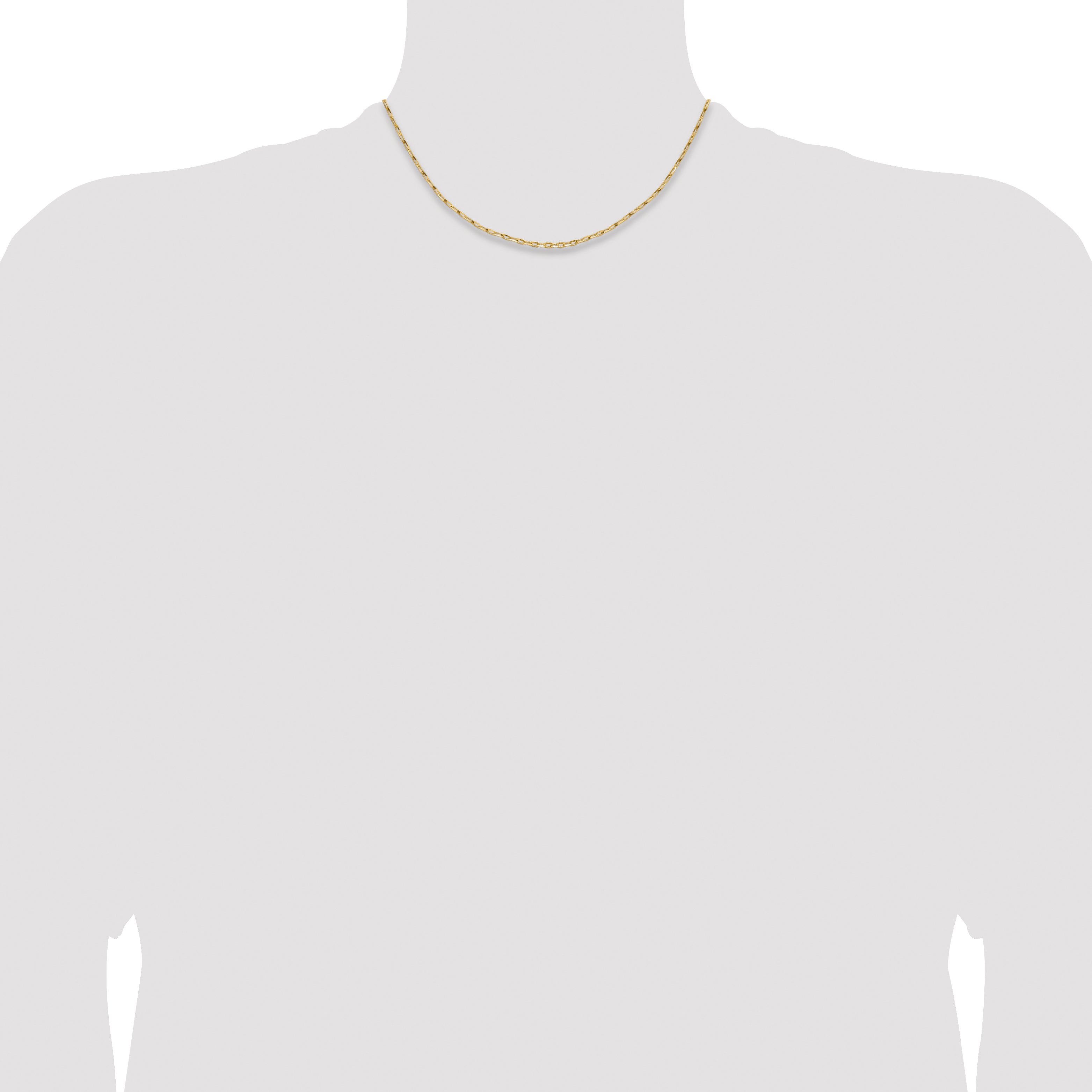 14K 1.75mm D/C Open Long Link Cable Chain