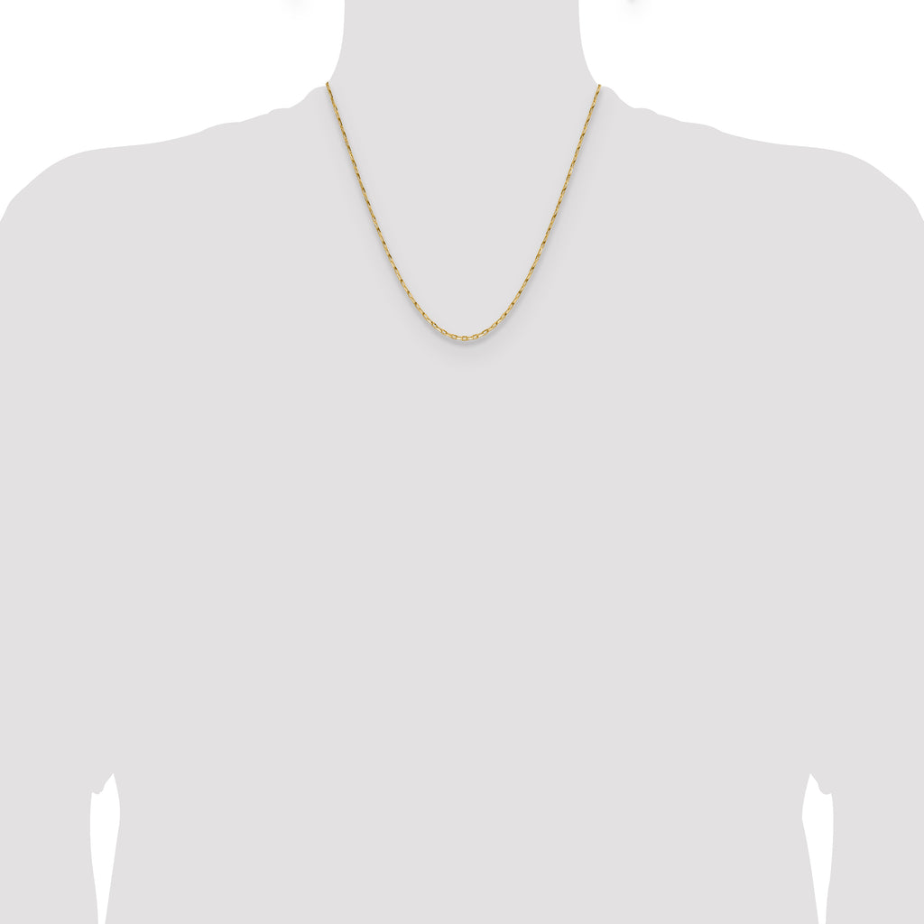 14K 1.75mm D/C Open Long Link Cable Chain