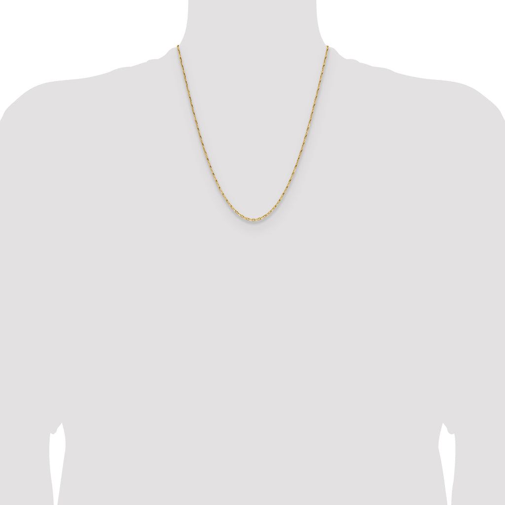14K 1.75mm D/C Open Long Link Cable Chain
