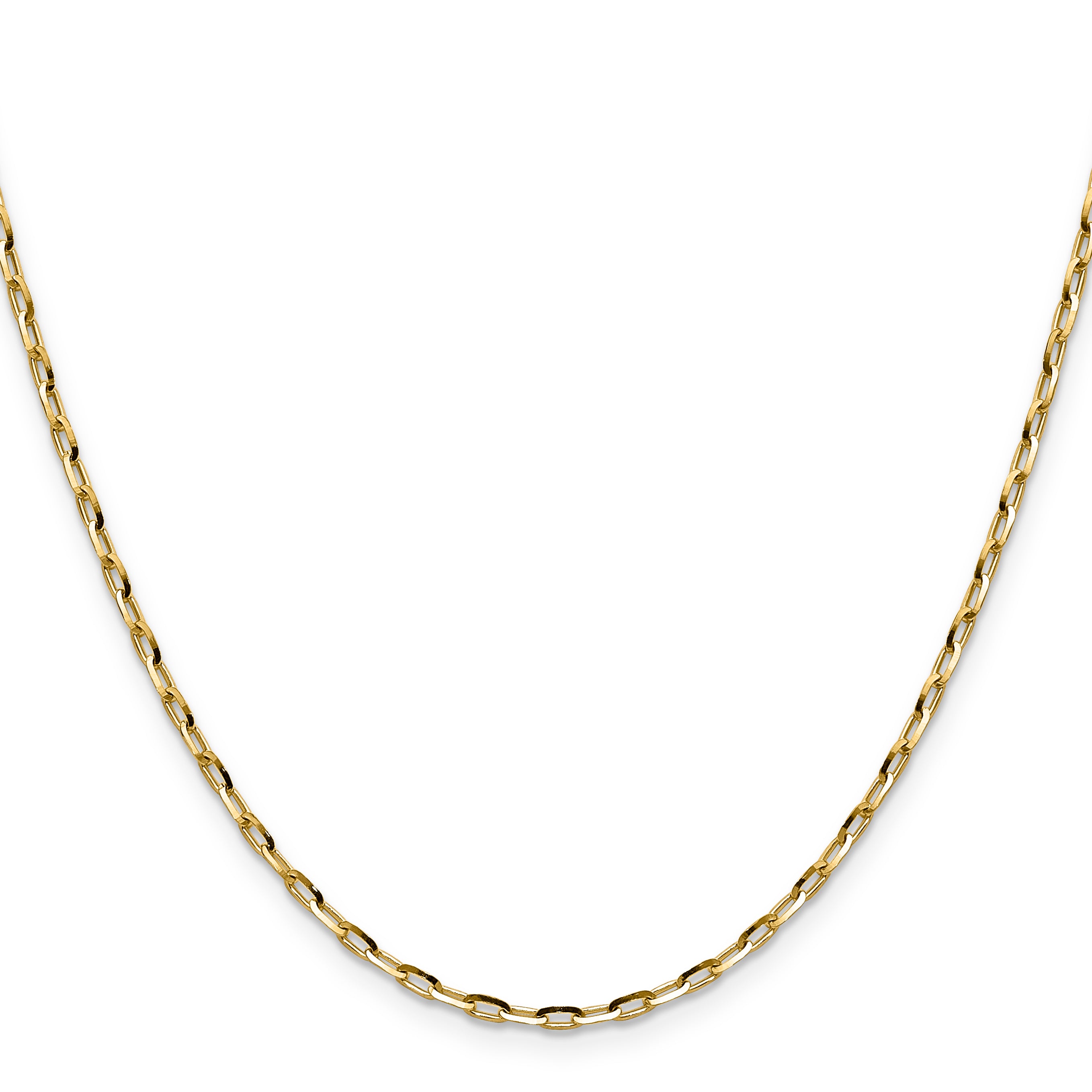 2.3mm 14K Yellow Gold D/C Long Link Cable Chain Secondary image