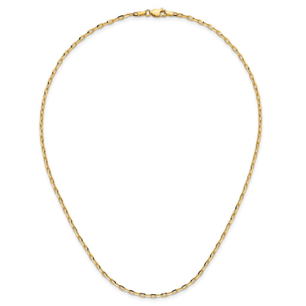 2.3mm 14K Yellow Gold D/C Long Link Cable Chain - Sophia Jewelers