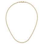 2.3mm 14K Yellow Gold D/C Long Link Cable Chain - Sophia Jewelers