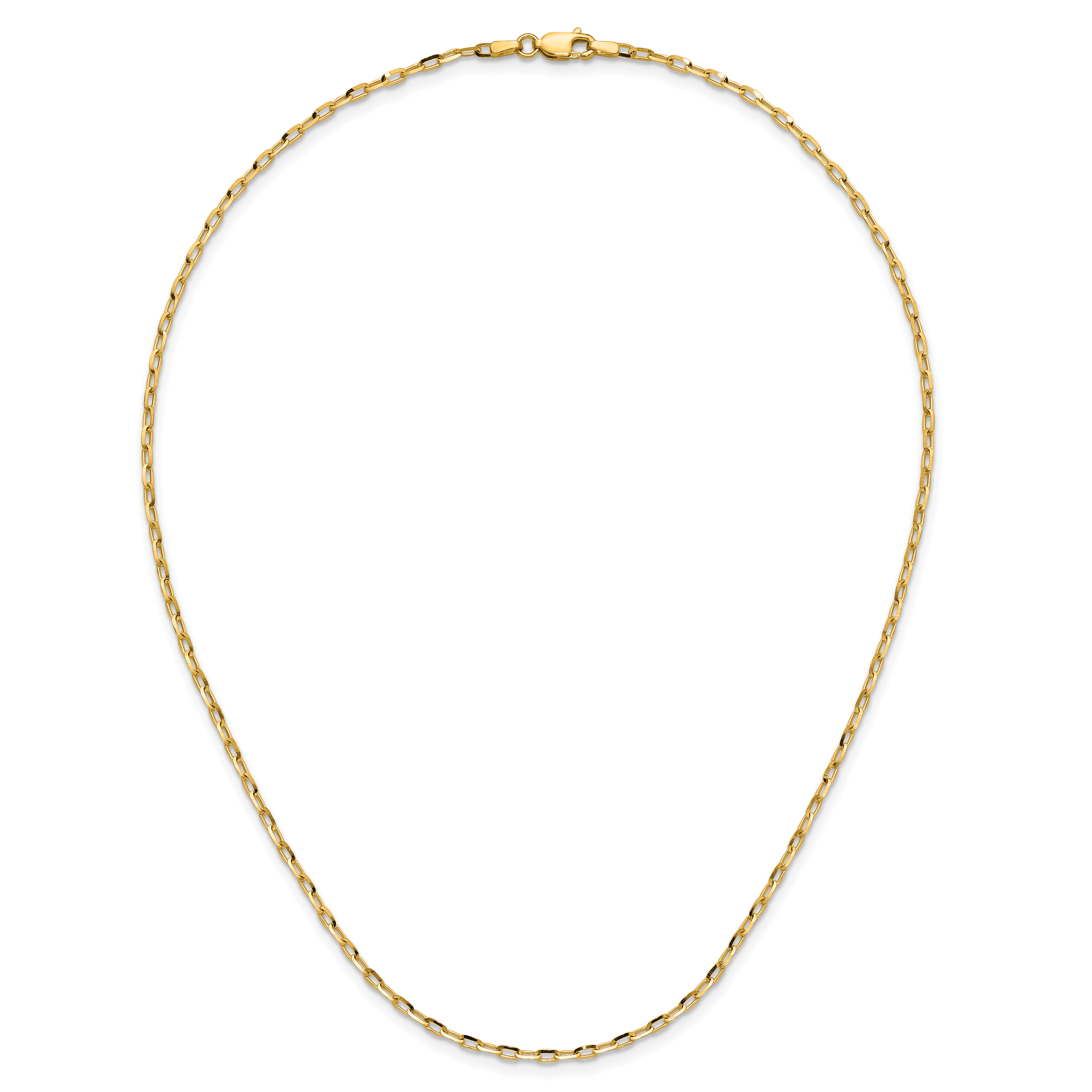 2.3mm 14K Yellow Gold D/C Long Link Cable Chain - Sophia Jewelers