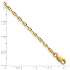 2.3mm 14K Yellow Gold D/C Long Link Cable Chain - Sophia Jewelers