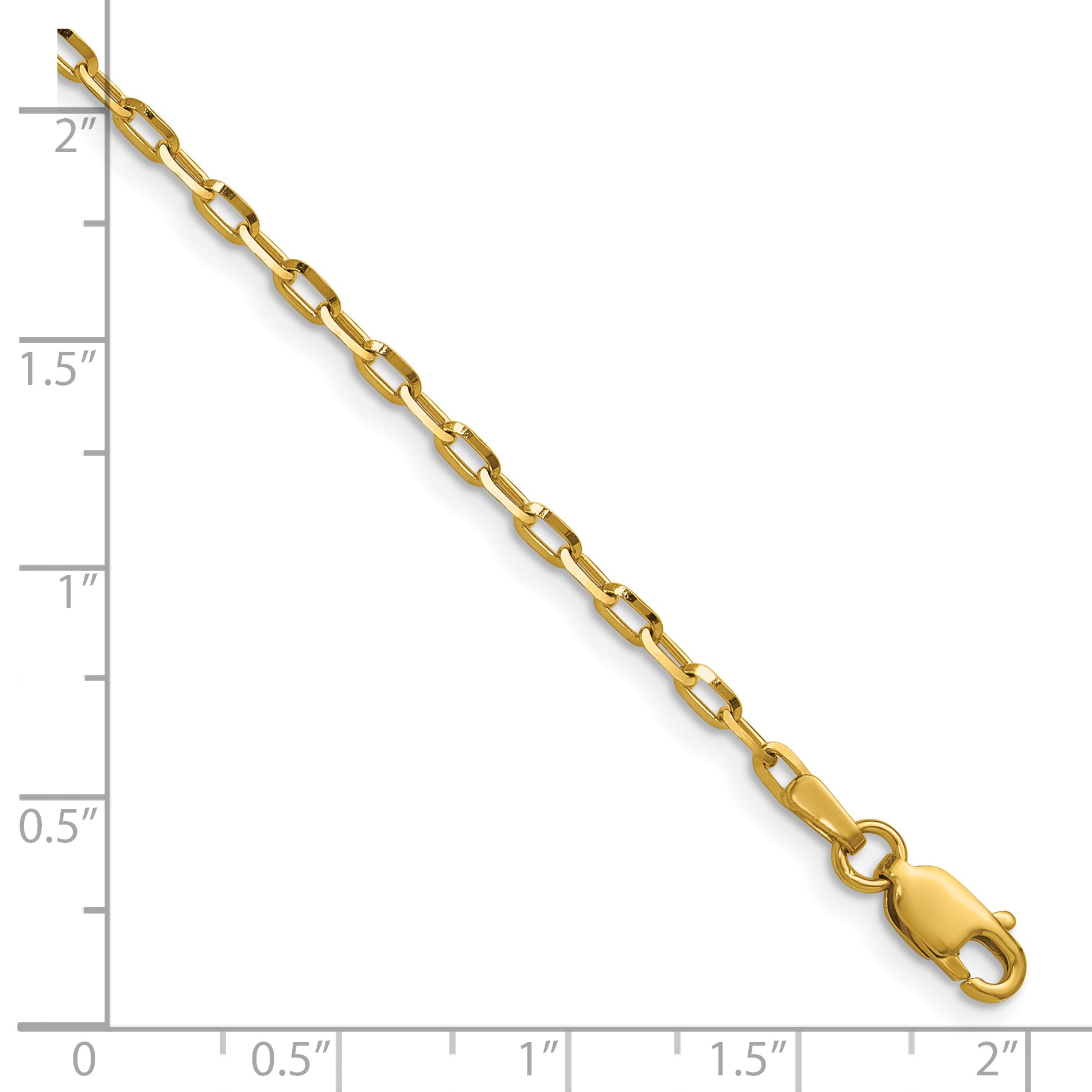 2.3mm 14K Yellow Gold D/C Long Link Cable Chain - Sophia Jewelers