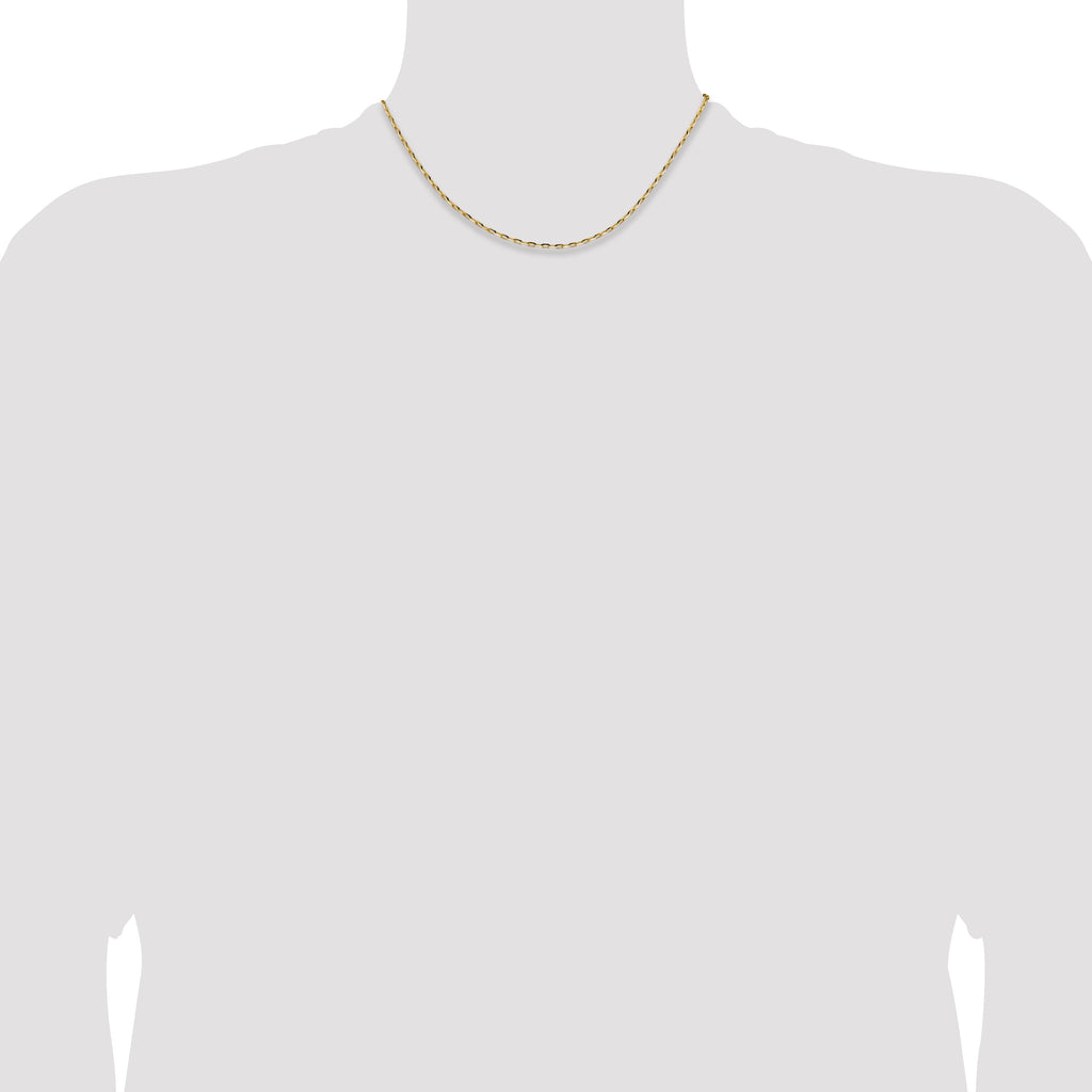 2.3mm 14K Yellow Gold D/C Long Link Cable Chain - Sophia Jewelers