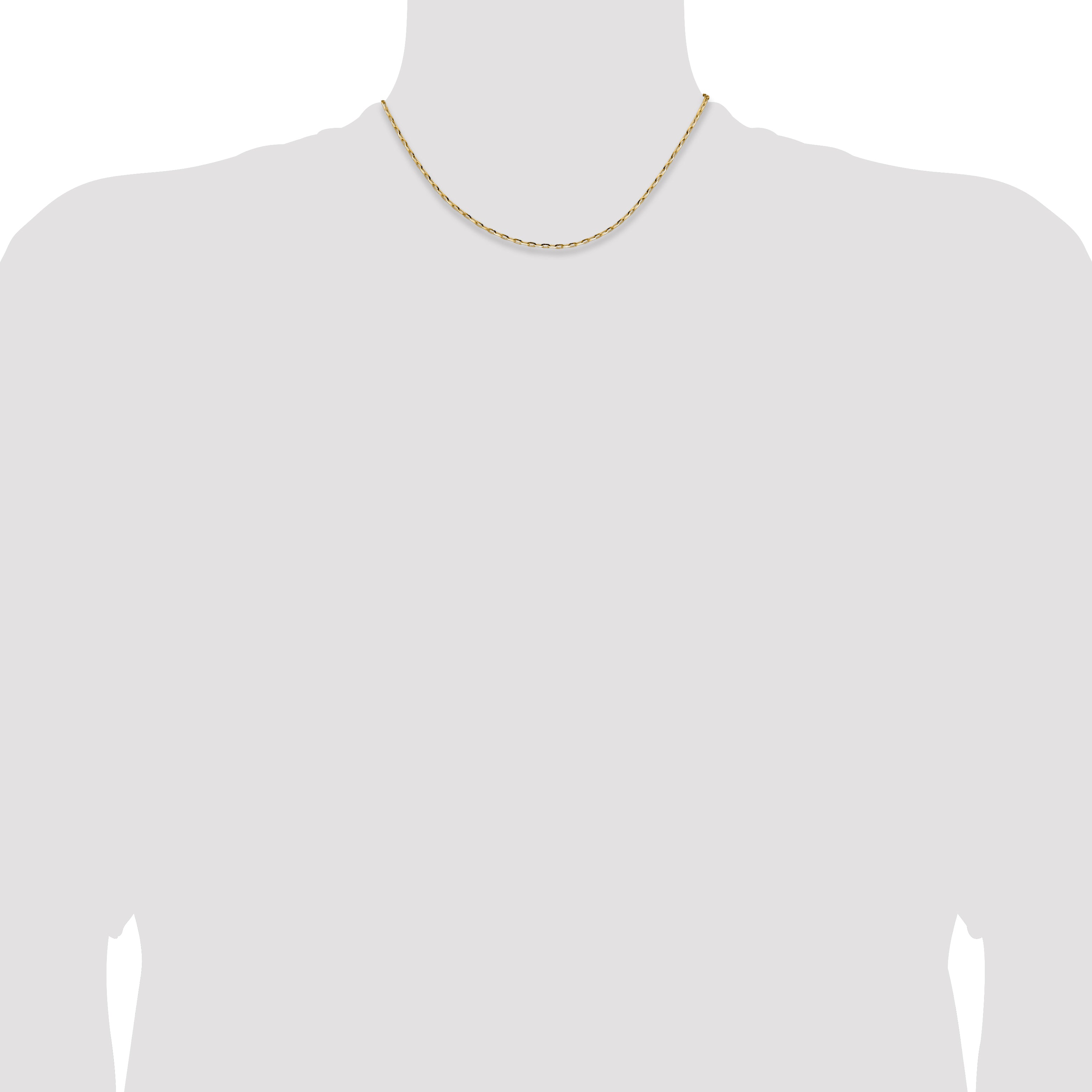 2.3mm 14K Yellow Gold D/C Long Link Cable Chain - Sophia Jewelers