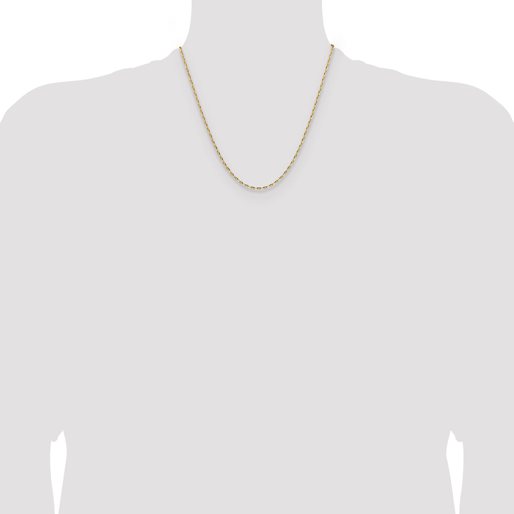 14K 2.3mm D/C Open Long Link Cable Chain