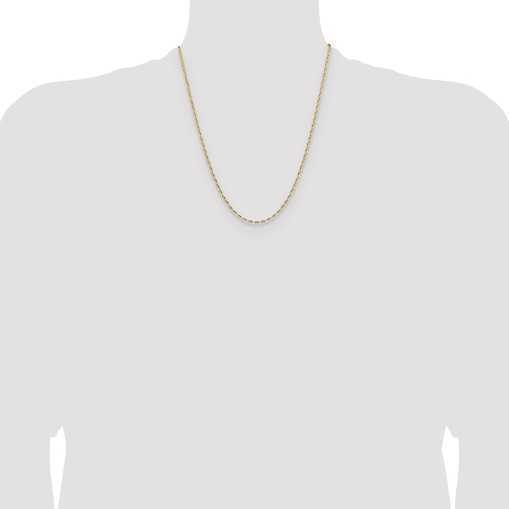 14K 2.3mm D/C Open Long Link Cable Chain