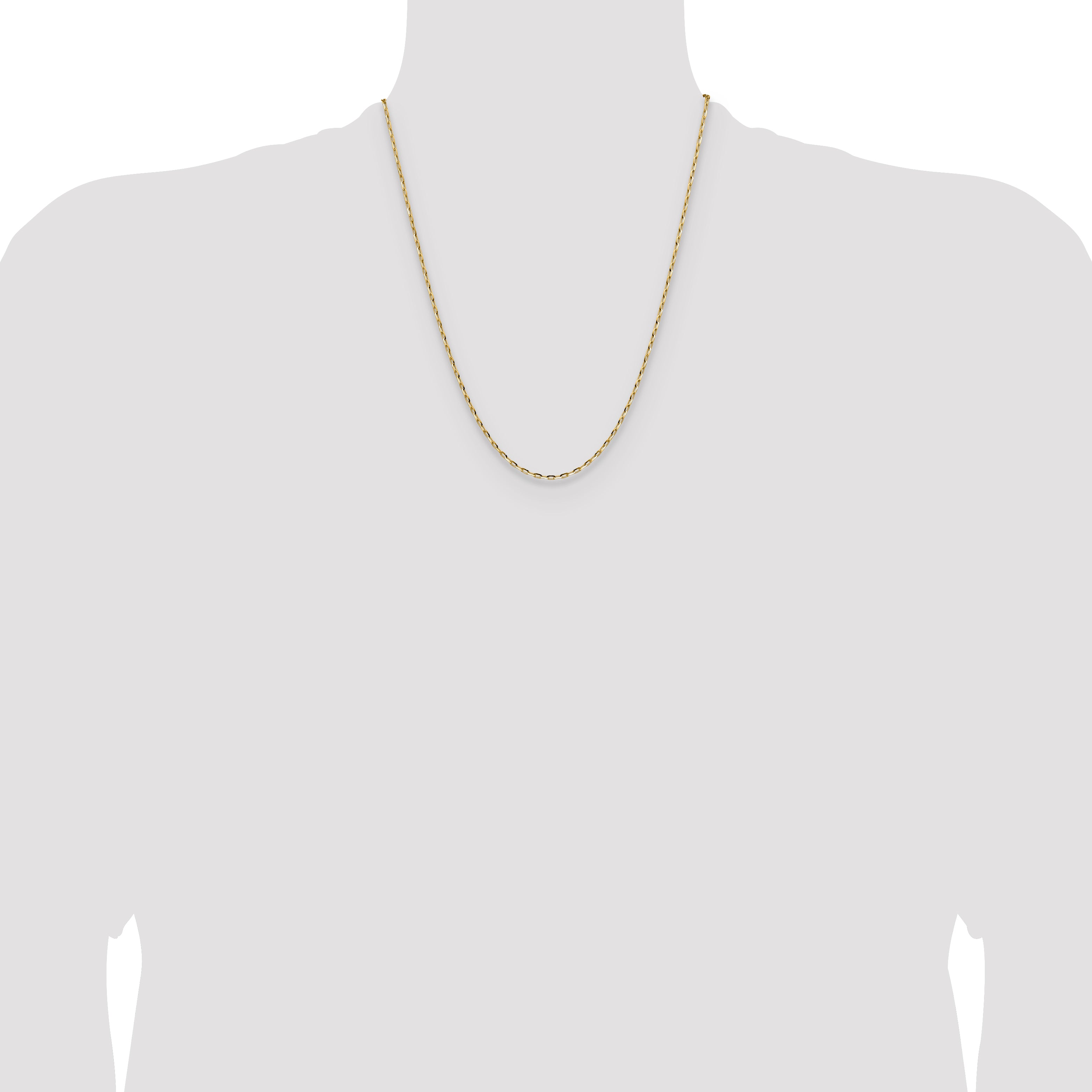 14K 2.3mm D/C Open Long Link Cable Chain