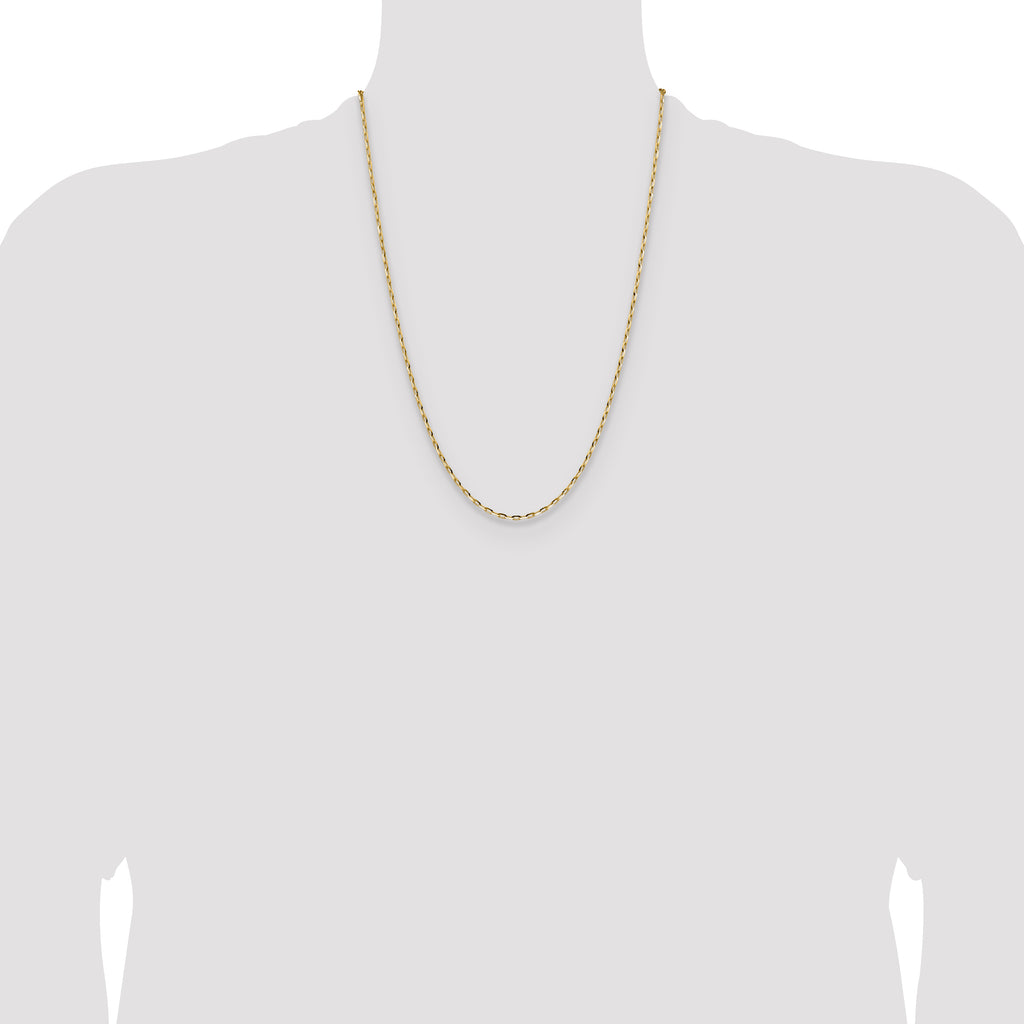 14K 2.3mm D/C Open Long Link Cable Chain