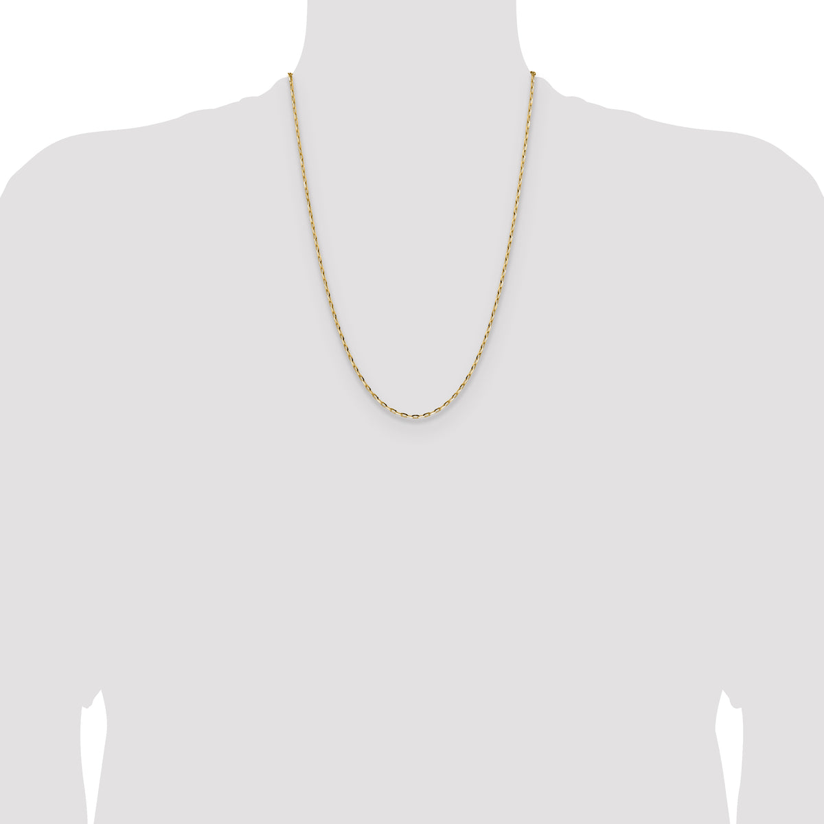 14K 2.3mm D/C Open Long Link Cable Chain