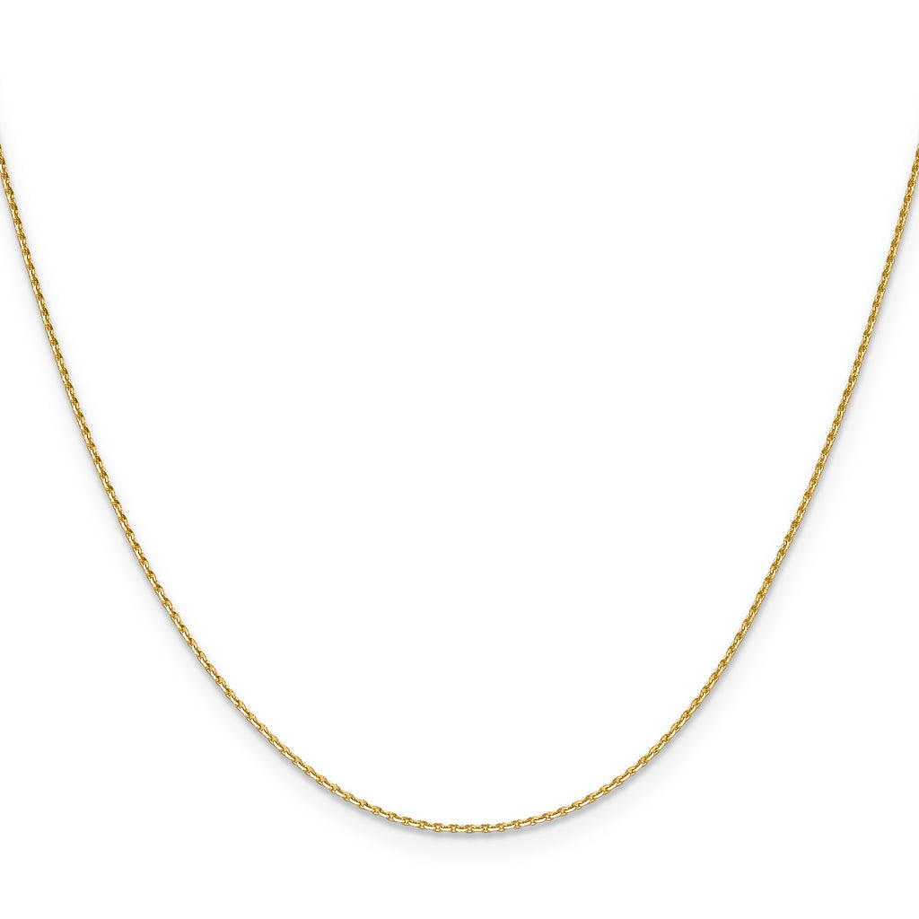 1.0mm 14K Yellow Gold D/C Oval Link Chain - Sophia Jewelers