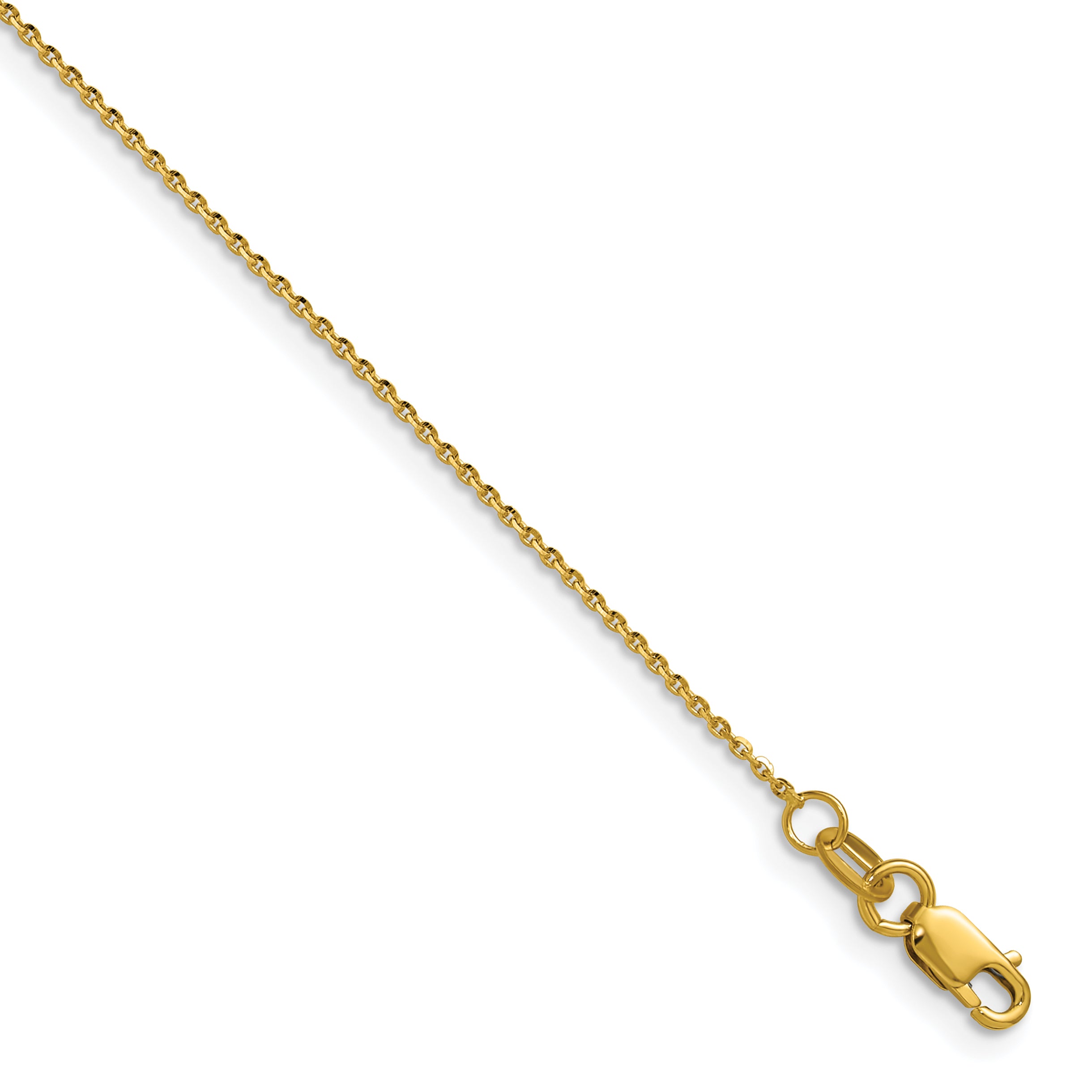 1.0mm 14K Yellow Gold D/C Oval Link Chain - Sophia Jewelers Main image