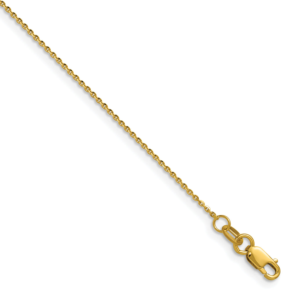 1.0mm 14K Yellow Gold D/C Oval Link Chain - Sophia Jewelers