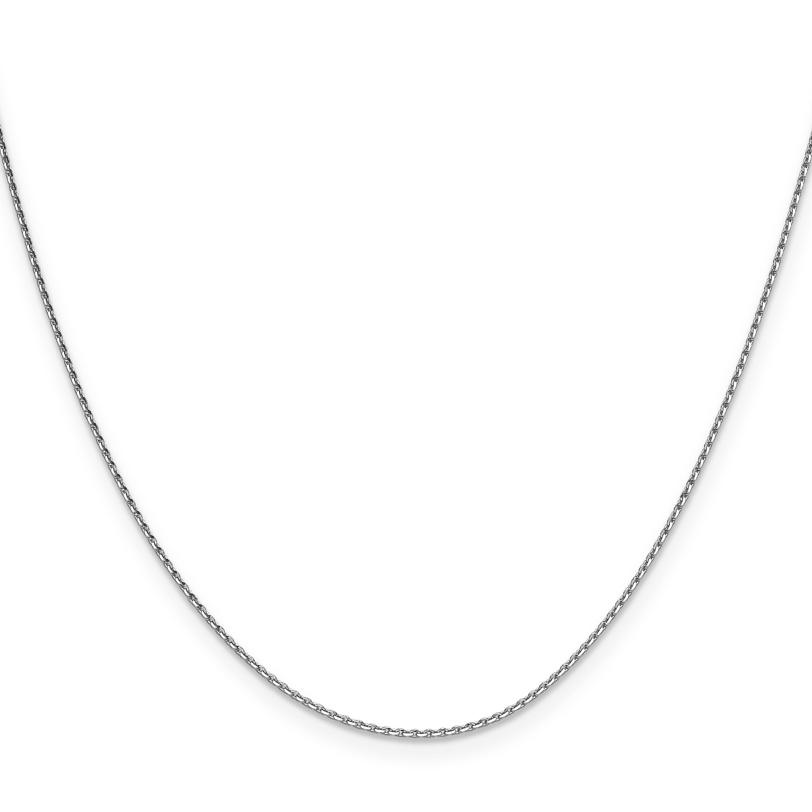 1.0mm 14K White Gold D/C Oval Link Chain - Sophia Jewelers