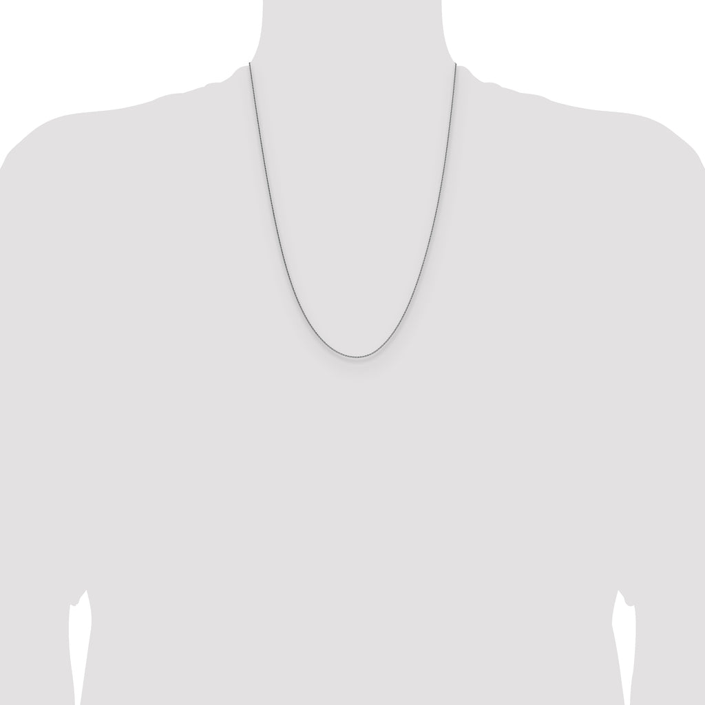 14K White Gold 1mm D/C Oval Link Chain