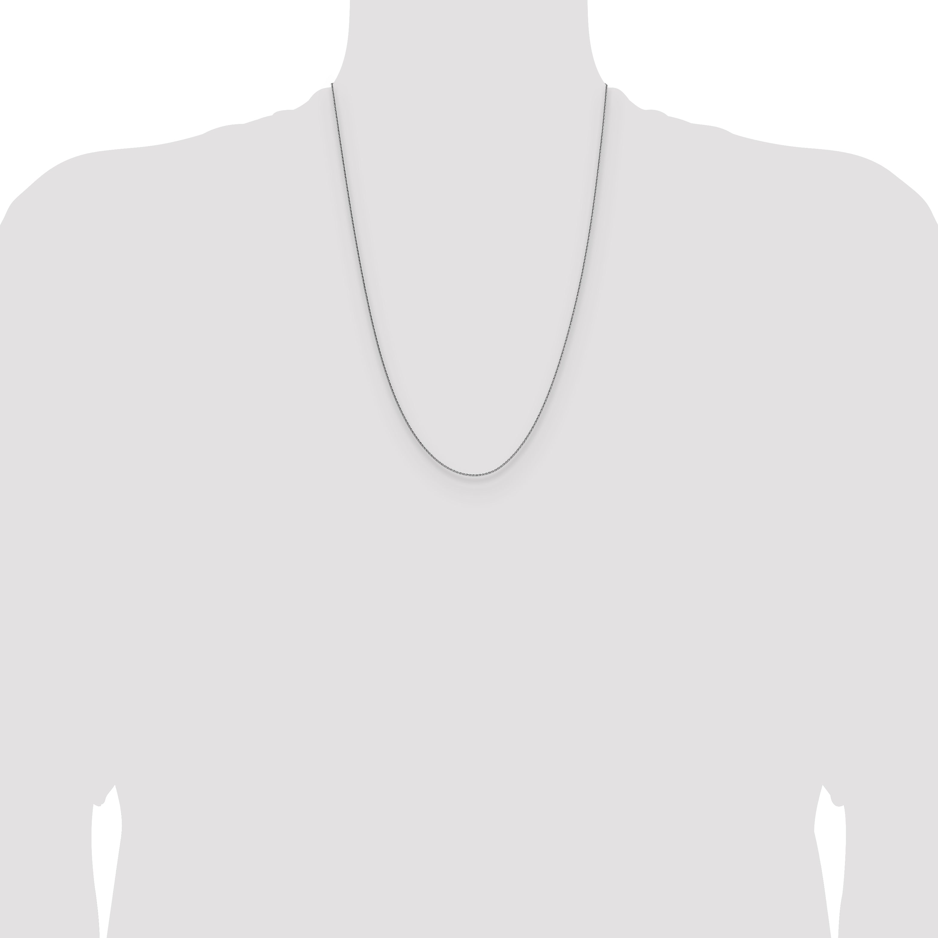 14K White Gold 1mm D/C Oval Link Chain