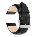 18mm Black Belting Leather with Brushed Stainless Steel Panerai Style Buckle 7.5 inch Watch Band