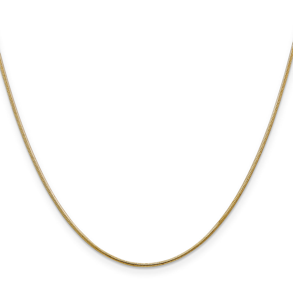 1.0mm 14K Yellow Gold Round Snake Chain - Sophia Jewelers