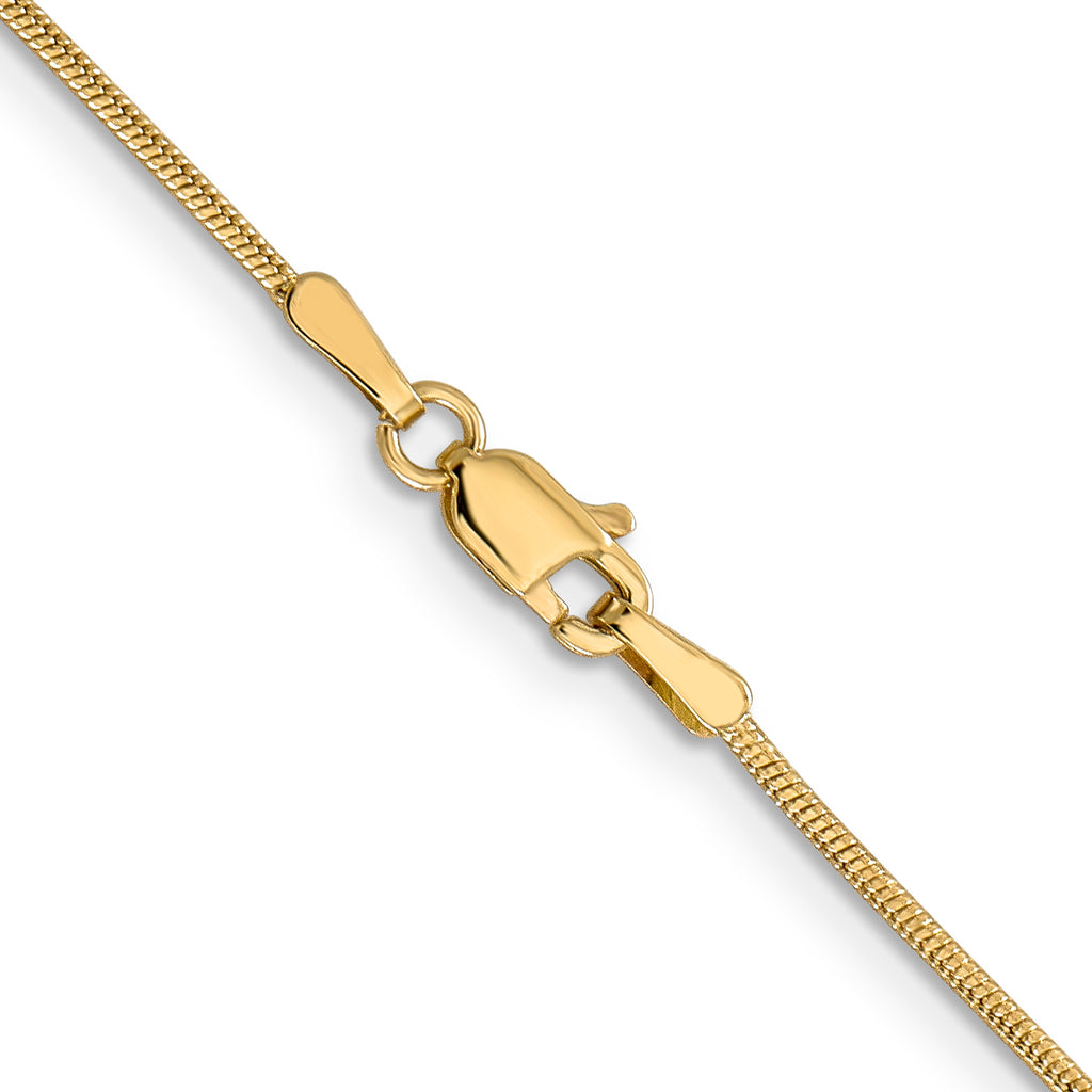 1.0mm 14K Yellow Gold Round Snake Chain - Sophia Jewelers