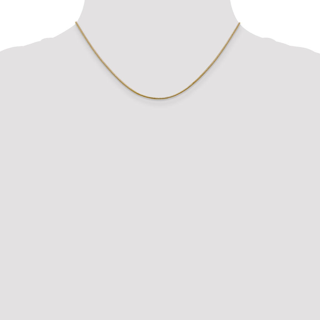 1.0mm 14K Yellow Gold Round Snake Chain - Sophia Jewelers