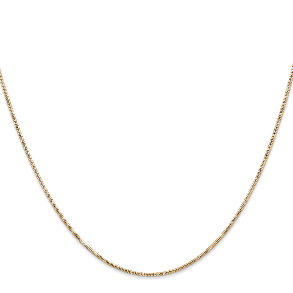 1.3mm 14K Yellow Gold Round Snake Chain - Sophia Jewelers
